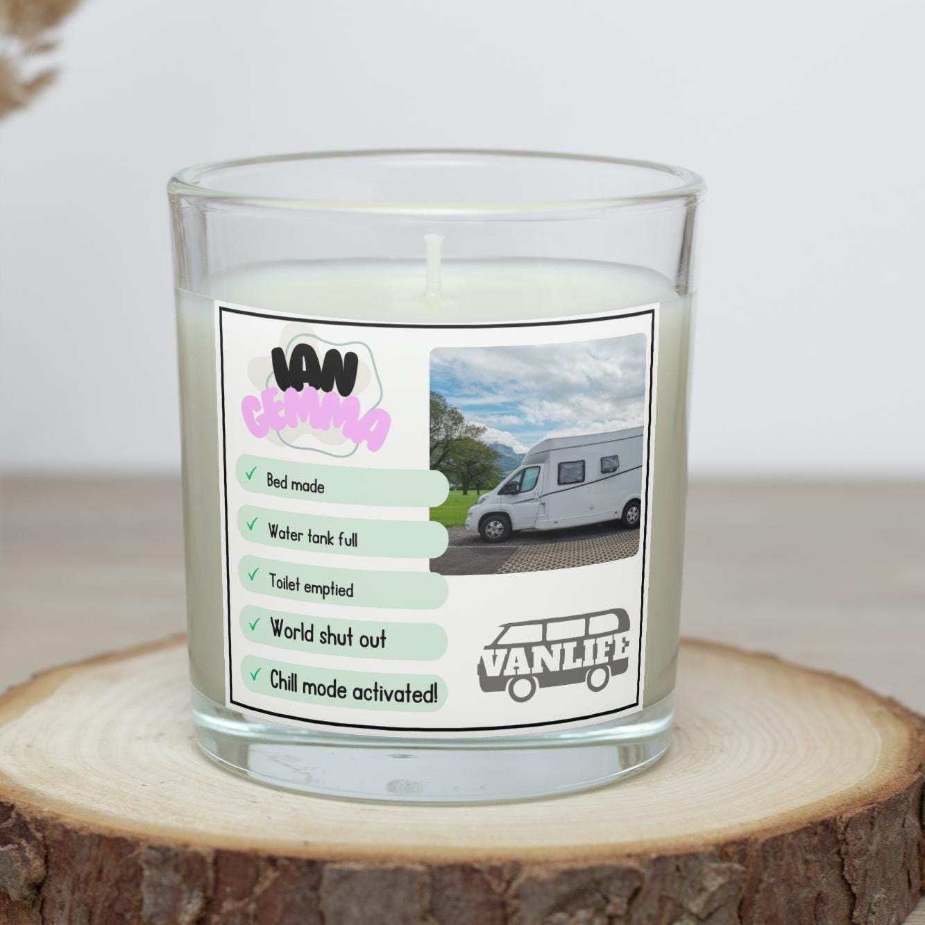 Motorhome Checklist Personalised Photo Candle | Vanlife gift | Campervan Gift | Motor homing | Motorhome decoration | Vanlife Travel candle Etsy