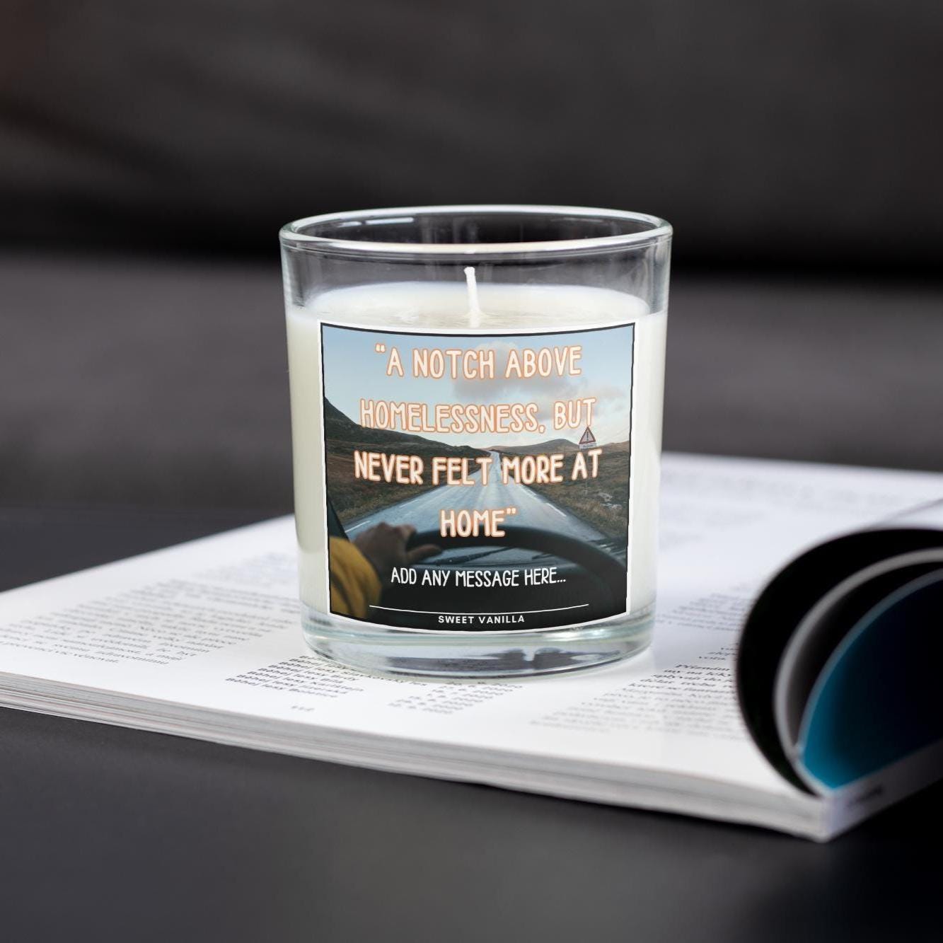 Vanlife Campervan Quote Personalised Candle | Motorhome Quote | Vanlife Decor | Vanlife Quote | Van Conversion | Campervan Life | Travel Etsy