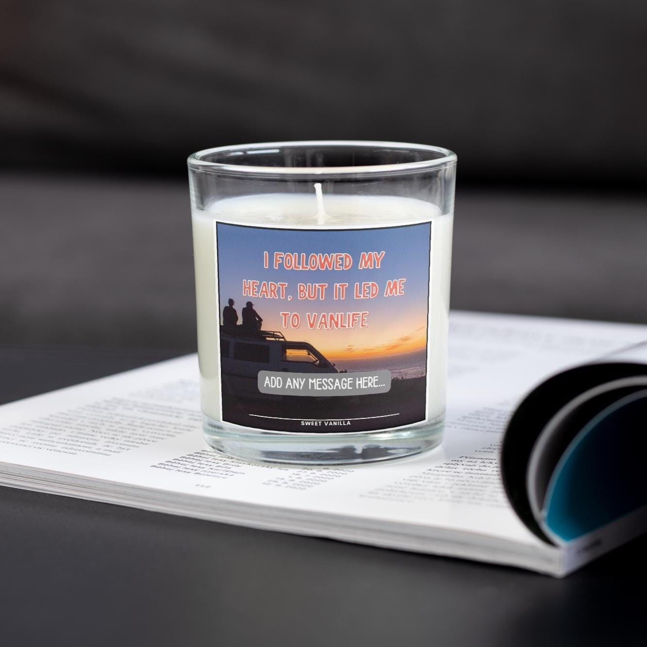 Followed My Heart Personalised Candle | Vanlife Quote | Motorhome Quote | Campervan Quote | Gifts for Vanlife | Decoration Accessories Etsy