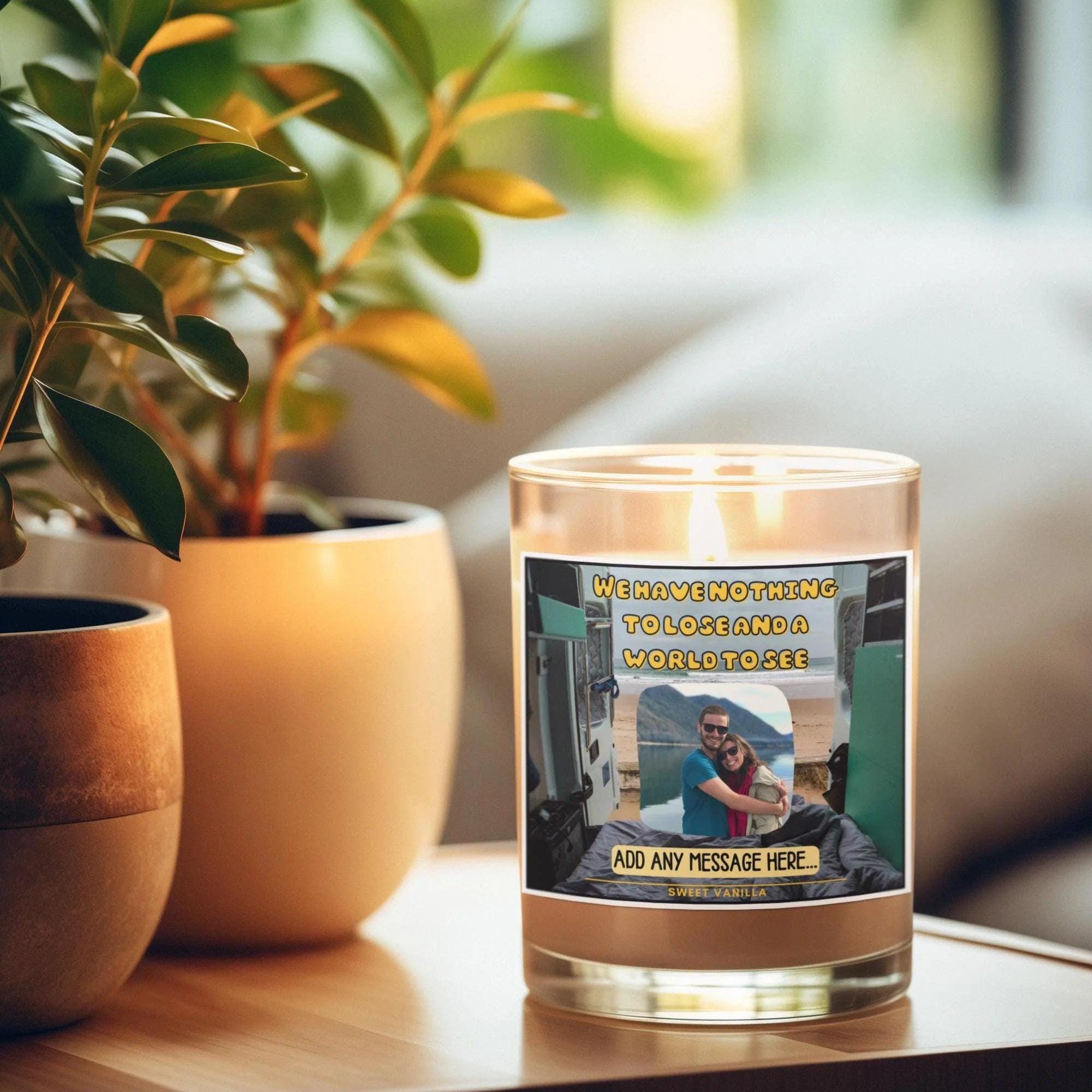 Nothing to lose Vanlife Photo Personalised Candle | Motorhome Decor | Vanlife Gifts | Campervan Life | Motorhome Decoration | Photo Gift Etsy
