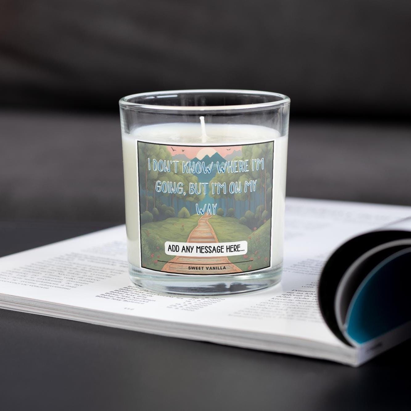 Vanlife On My Way Personalised Candle | Motorhome Candle | Travel Inspiration | Campervan Decoration | Vanlife Message Gift | Personalised Etsy