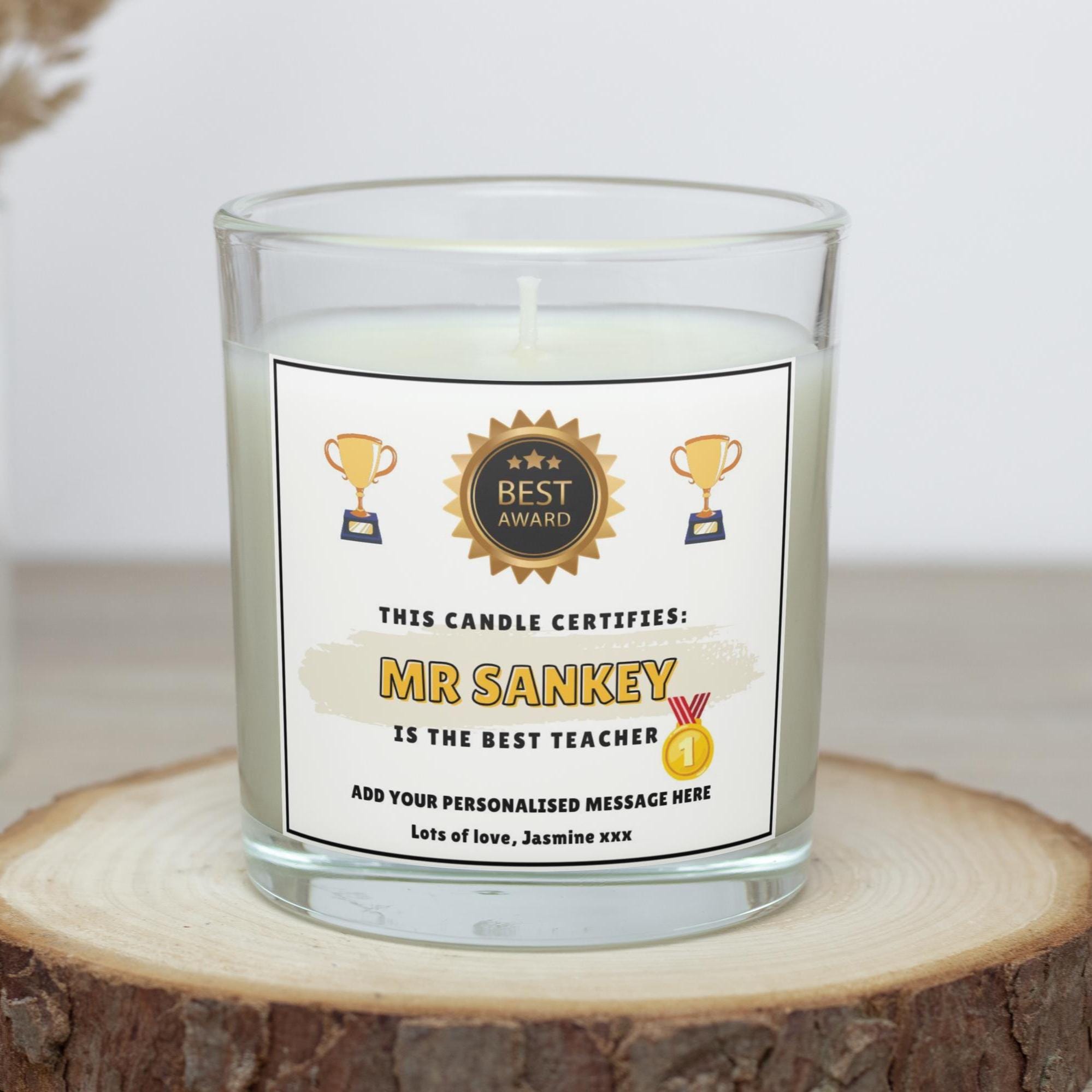 Funny Teacher Certificate Personalised Candle Gift | Novelty Gift for Teacher | End of Term Teacher Gift | Summer Holidays Teacher Present Etsy