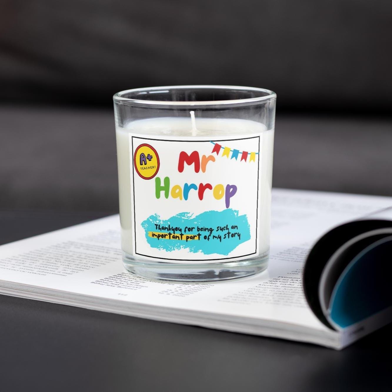 Thank You Teacher Personalised Candle | Favourite Teacher Gift | Thank You Teacher Gift | Candle for School Teacher | End of Term Teacher Etsy