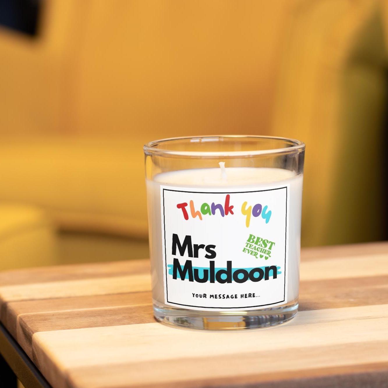 Thank You Teacher Personalised Candle | Gift for Teacher | Thank You Teacher Gift | Teacher School Gift | End of Year Teacher Appreciation Etsy