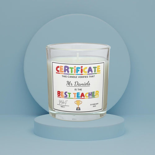 Best Teacher Certificate Personalised Candle | Gift for Teacher | Teacher Certificate Gift | Funny Teacher Gift | Best Teacher Gift | Candle Etsy