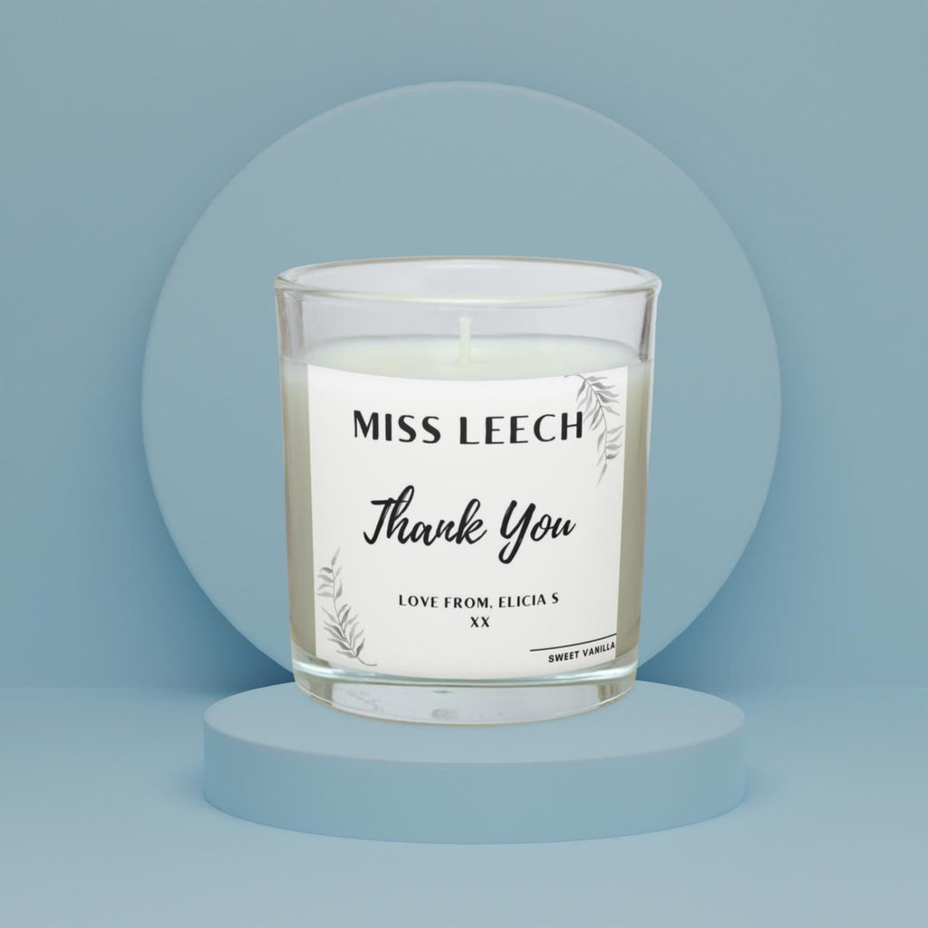 Teacher Thank You Personalised Candle | Gifts for Teacher | Thank You Teacher | Best Teacher gifts | End Of term Gifts | Miss You Teacher Etsy