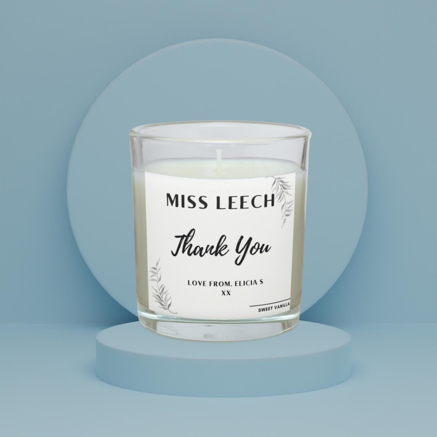 Teacher Thank You Personalised Candle | Gifts for Teacher | Thank You Teacher | Best Teacher gifts | End Of term Gifts | Miss You Teacher Etsy