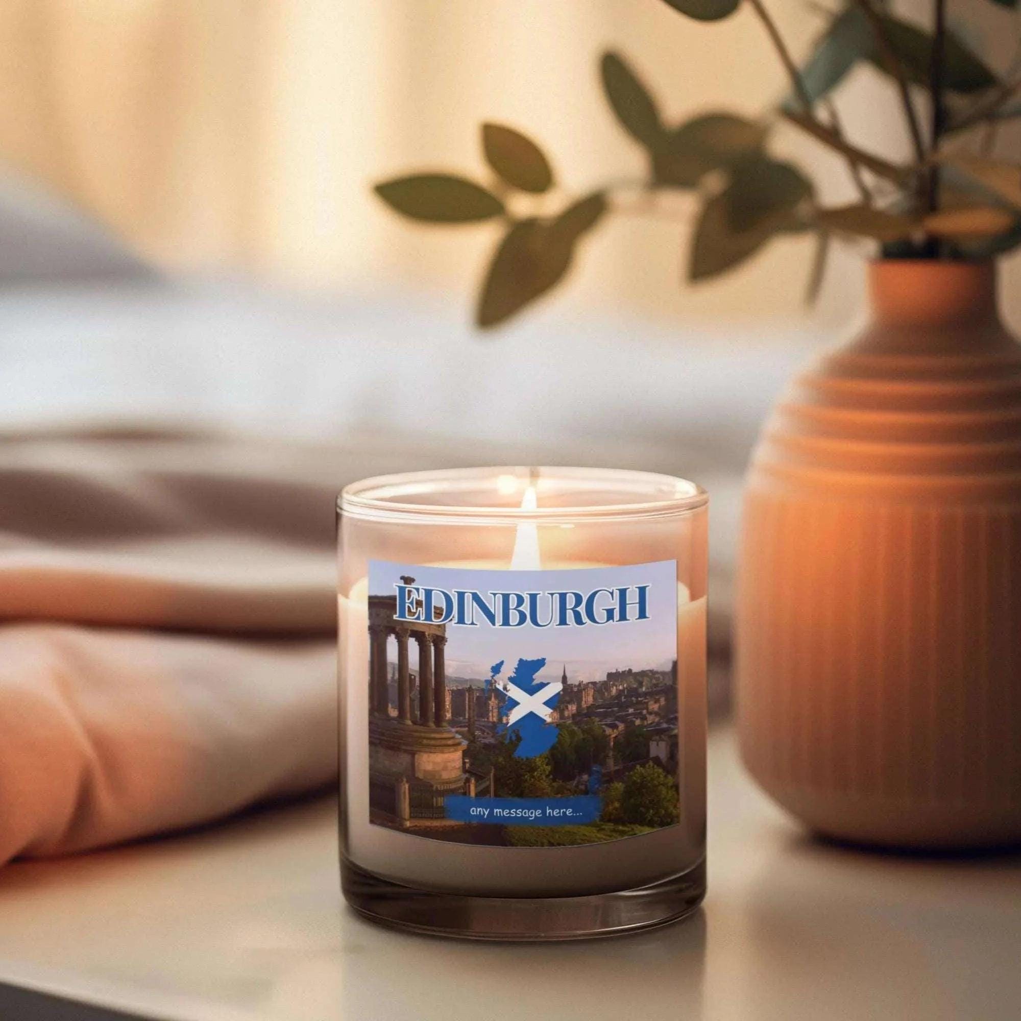 Edinburgh Personalised Candle | Edinburgh City Gift | Edinburgh home Decor | Scotland Message | Scottish Gift | Edinburgh Travel Candle Gift Etsy