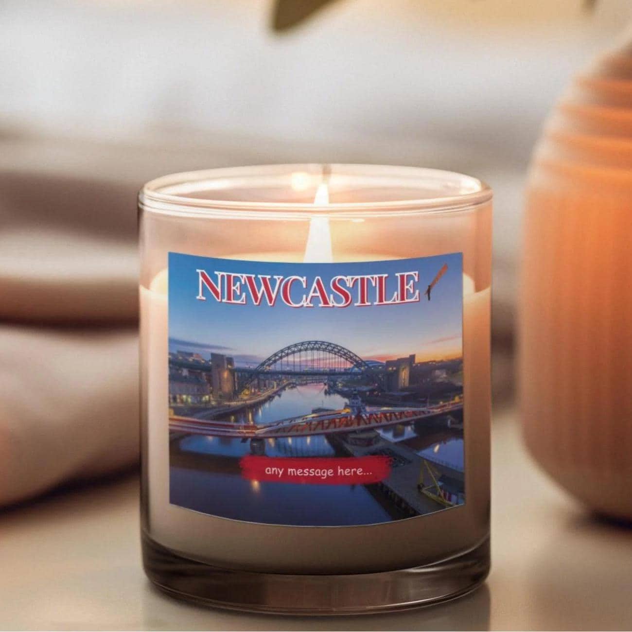 Newcastle Personalised Candle | Newcastle Gift | Newcastle Candle | Newcastle Home Decor | Newcastle Birthday Gift | Newcastle Any Message Etsy