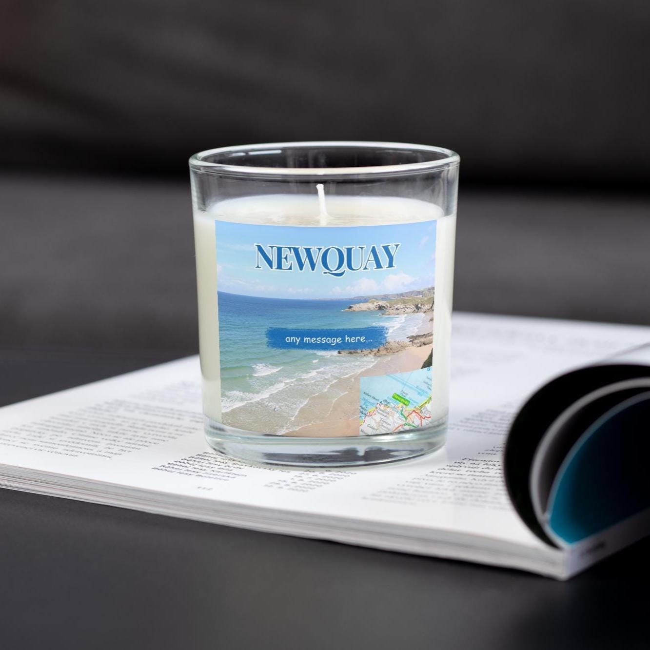 Newquay Personalised Candle | Newquay Candle Gift | Newquay Home Decor | Newquay Message Gift | Newquay Holiday Gift | Newquay Keepsake Etsy