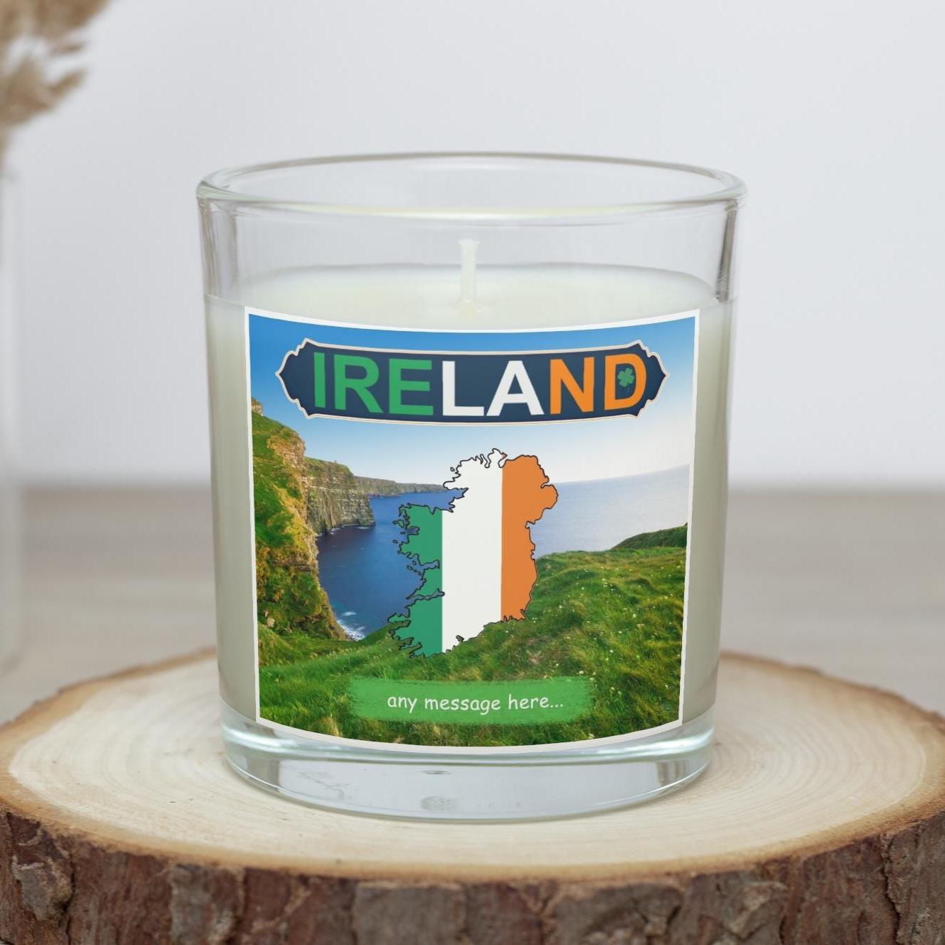 Ireland personalised candle | Ireland Gift | Ireland Message Candle | Ireland Home Decor | Ireland Birthday Message | Irish candle Message Etsy