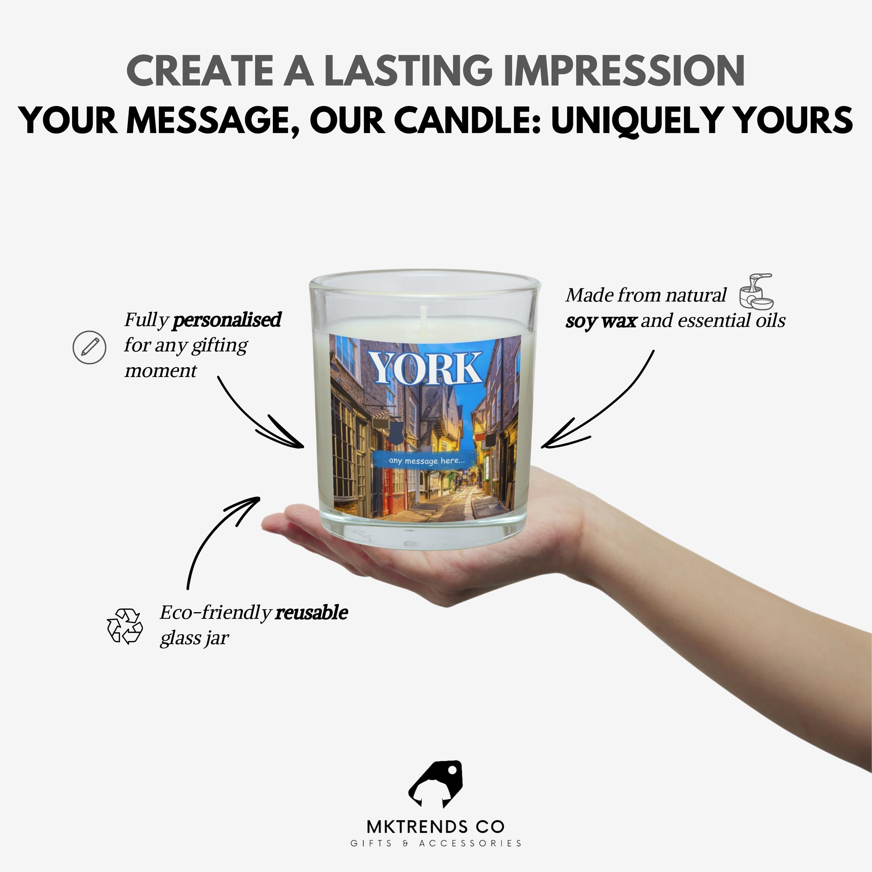 York personalised candle | York Gift | York Candle | City of York | York Home Decor | York Personalised Message Candle | York Holiday Gift Etsy
