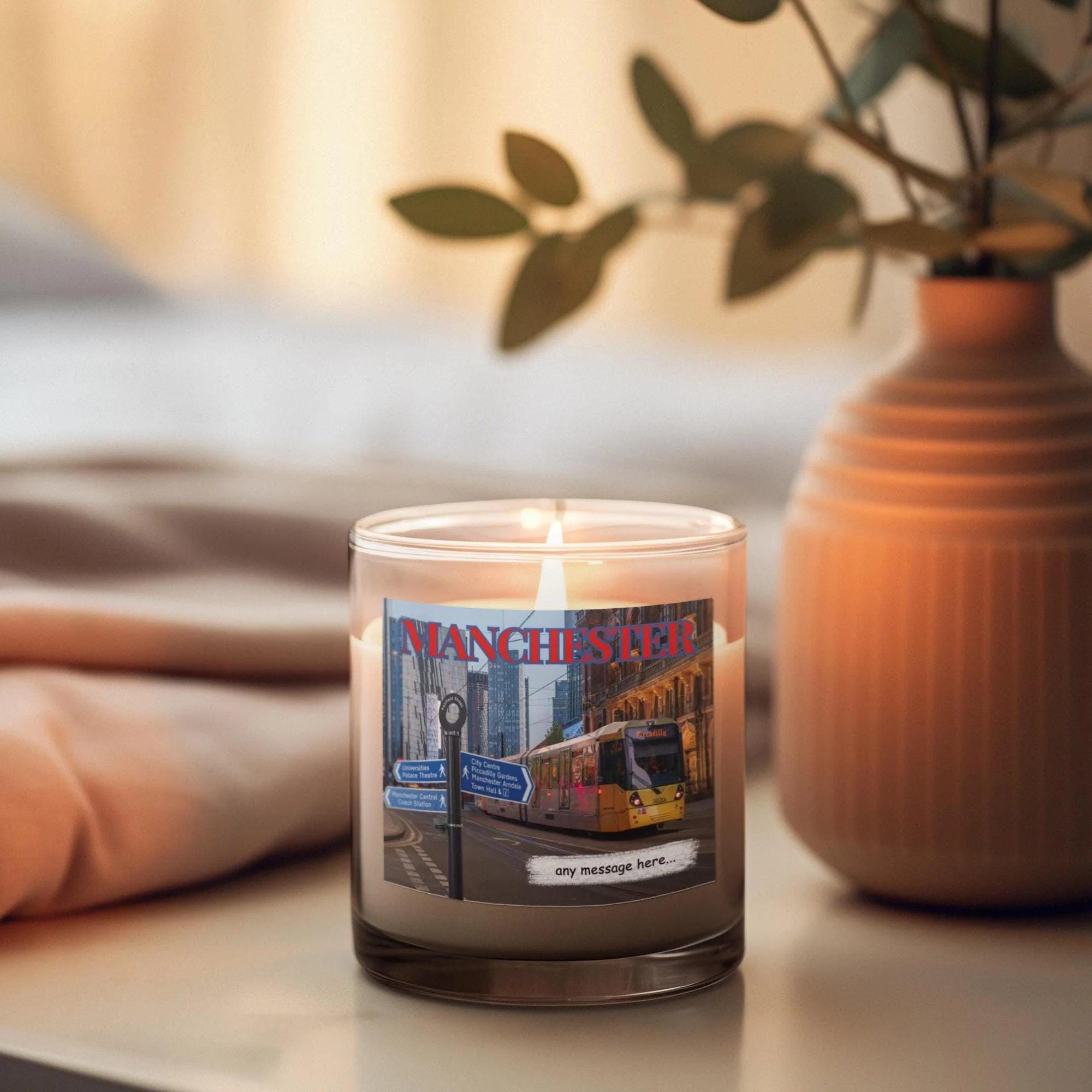 Manchester Personalised Candle | Manchester Gift | Manchester Home Decor | Manchester City Centre | Manchester Birthday | Manc Message Gift Etsy
