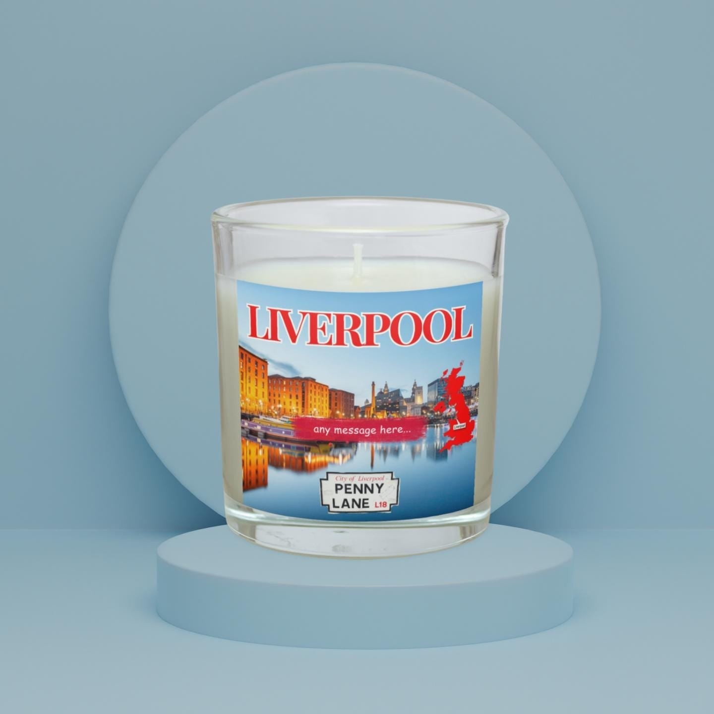Liverpool Personalised Candle | City of Liverpool | Liverpool Gift | Home Decor | Liverpool Message Candle | Any Message | Scouser Gift Etsy