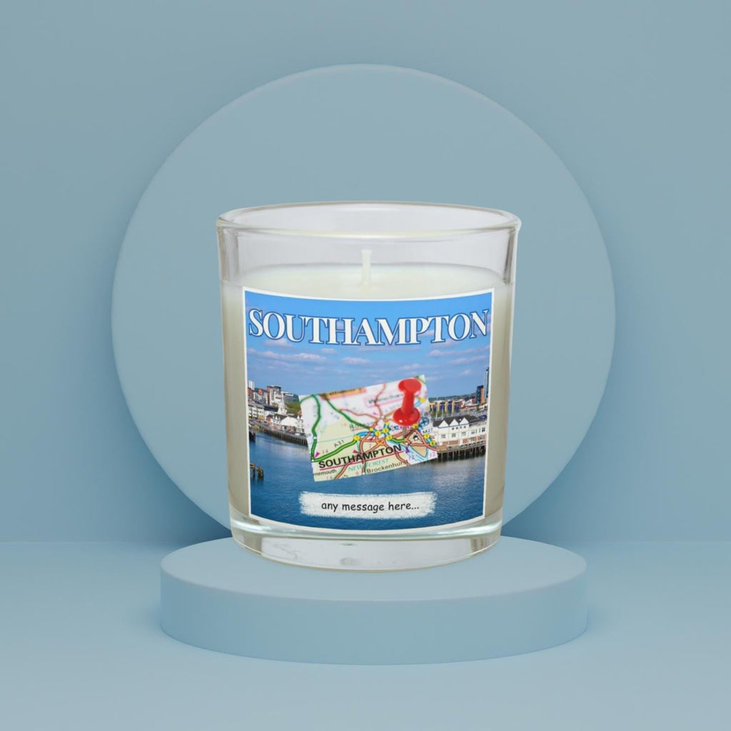 Southampton Personalised Candle | Southampton Travel Gift | Southampton Holiday Souvenir | Southampton Message Candle | Coastal Candle Gift Etsy
