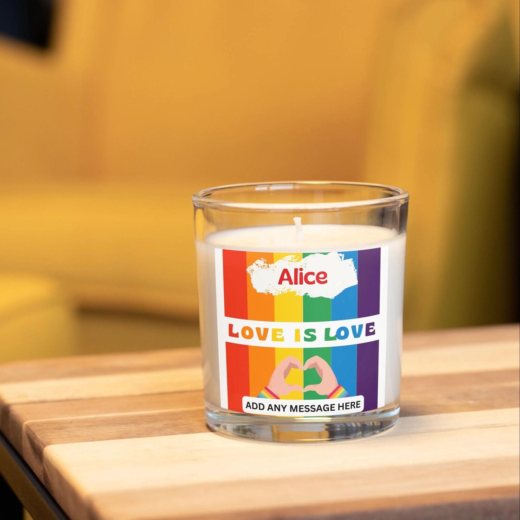 Love is Love Personalised Name Candle | LGBTQ Gifts | Gay Relationship Gift | Gifts for Gay Couple | Pride Gift | Gift for Lesbian Couple Etsy