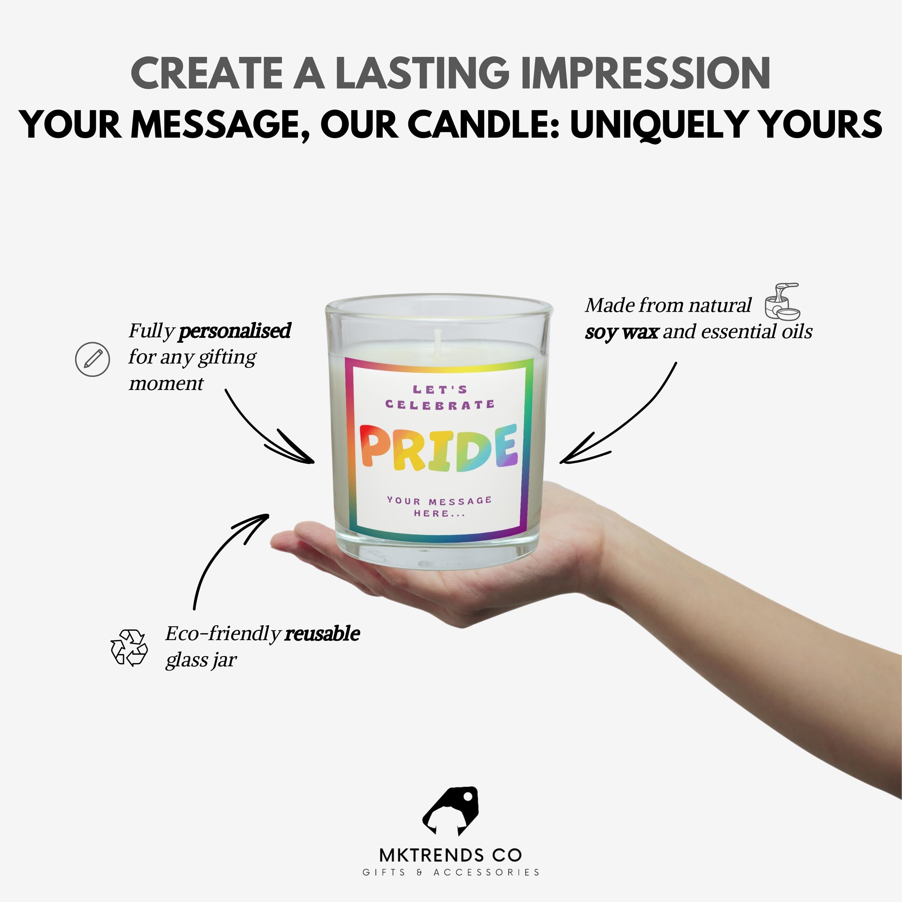 Let's Celebrate Pride Personalised Candle | LGBTQ Gifts | Gay Pride Gift | Gift for Gay Pride | Personalised Gay Message Gift | Lesbian Gift Etsy