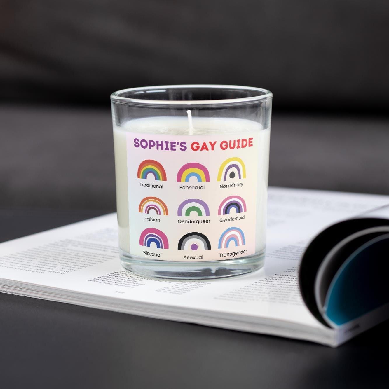 LGBTQ+ Gay Guide Personalised Candle | Gay Pride Gift | Funny Gay Gift | Coming Out Candle | Gender Identity | Sexual Orientation Gift Etsy