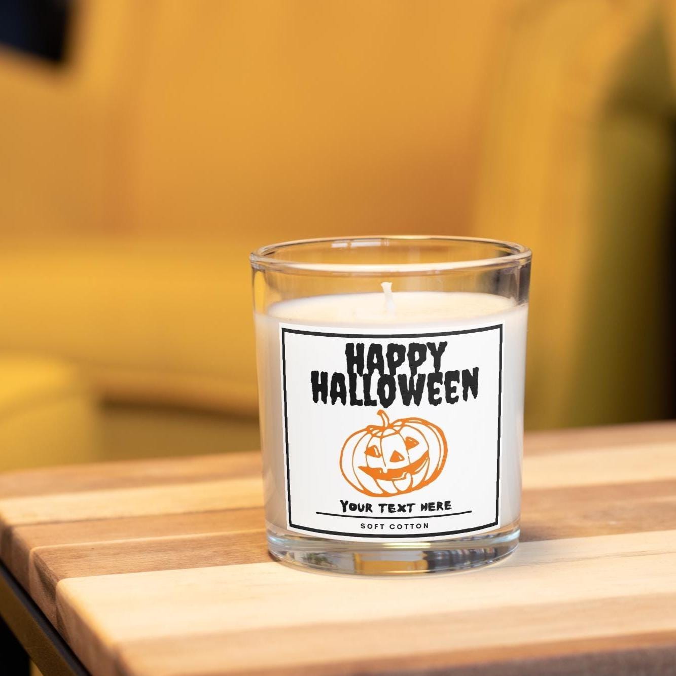 Halloween Pumpkin Personalised Candle | Halloween Decoration | Trick or Treat | Halloween Party | Halloween Decorations | Pumpkin Message Etsy