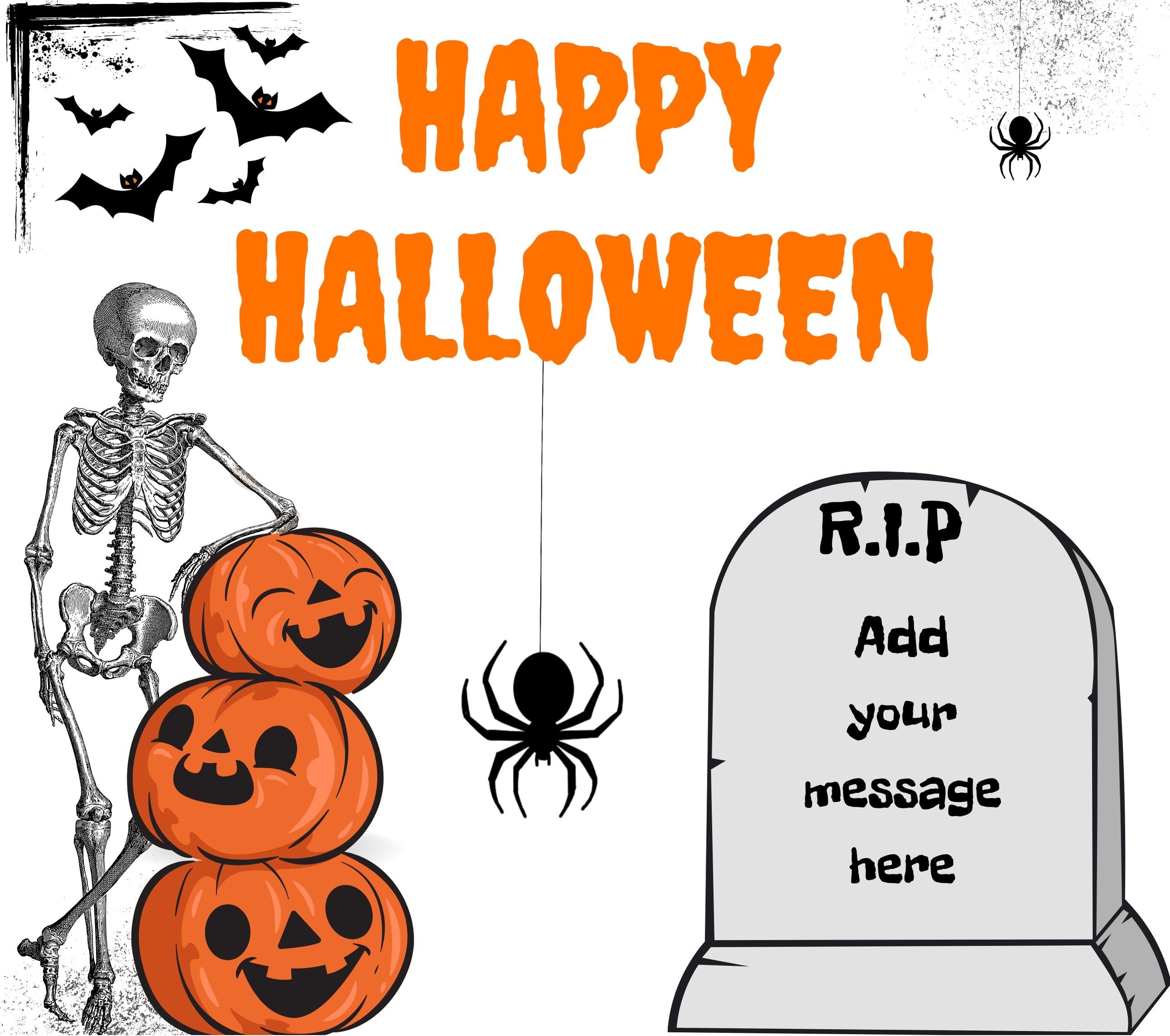 Halloween Tombstone Personalised Candle | Halloween Decoration | Trick or Treat | Personalised Halloween Gifts | Custom Halloween Message Etsy