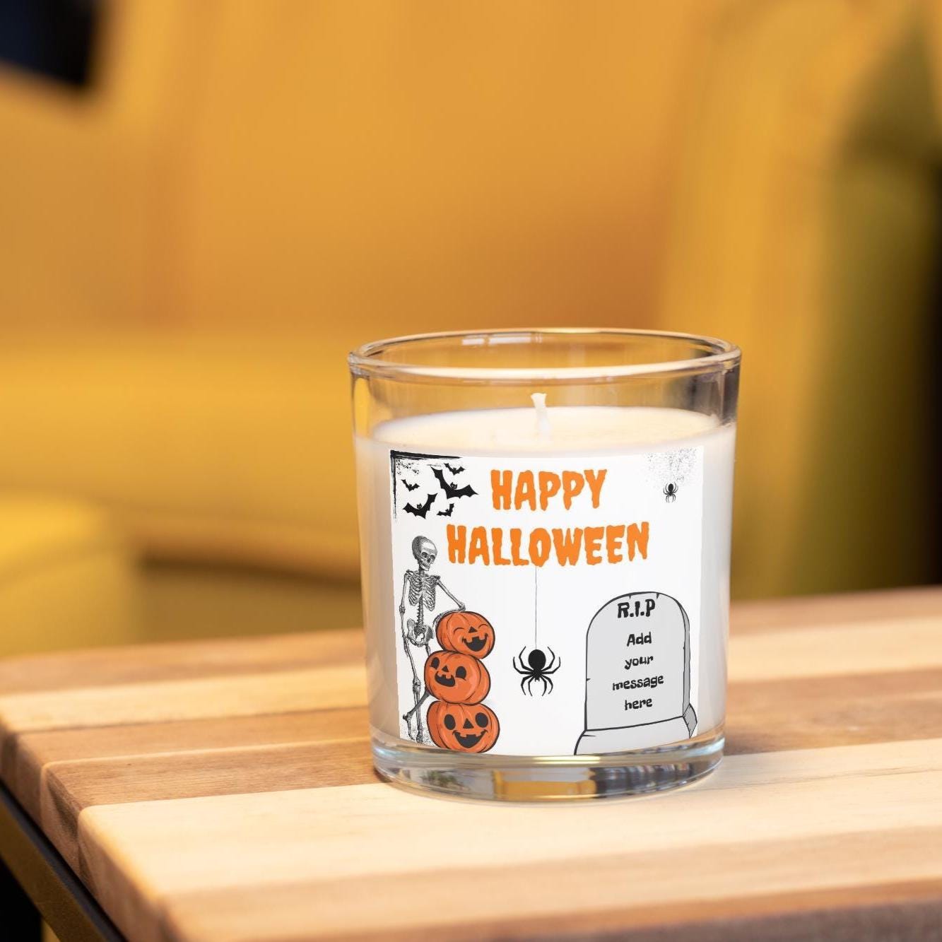 Halloween Tombstone Personalised Candle | Halloween Decoration | Trick or Treat | Personalised Halloween Gifts | Custom Halloween Message Etsy