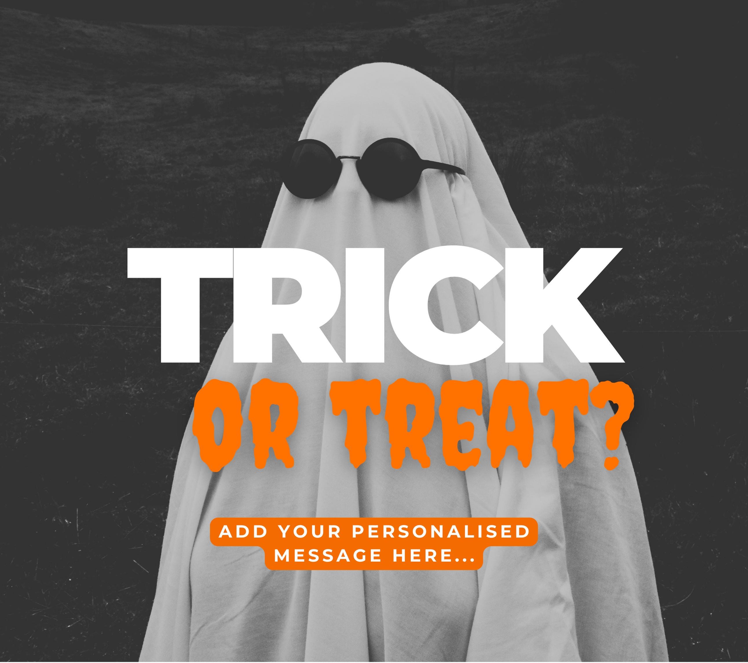 Trick or Treat Personalised Candle | Halloween Message Candle | Trick or Treat Custom Message | Halloween Decorations | Personalised Candle Etsy