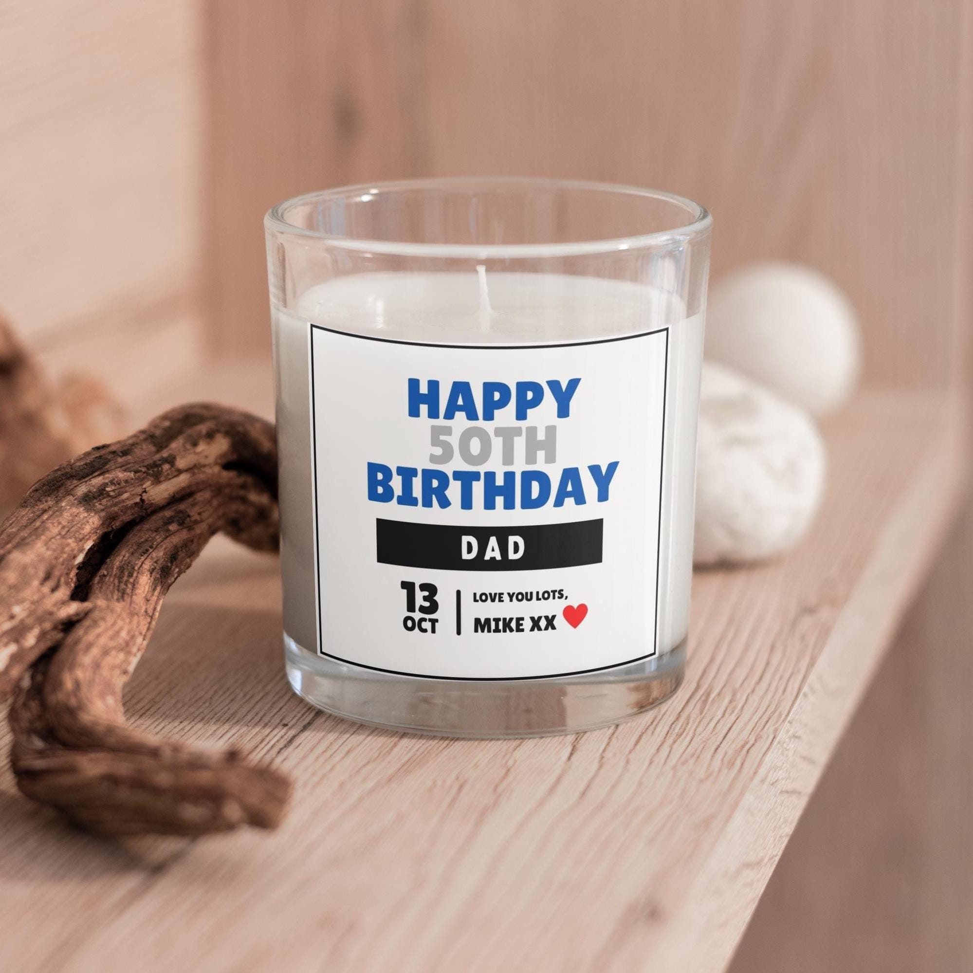 Happy Birthday Dad Personalised Candle Gift | Age & Message | Dad Birthday | From Son Birthday Gift | From Daughter | Dad Birthday Message Etsy