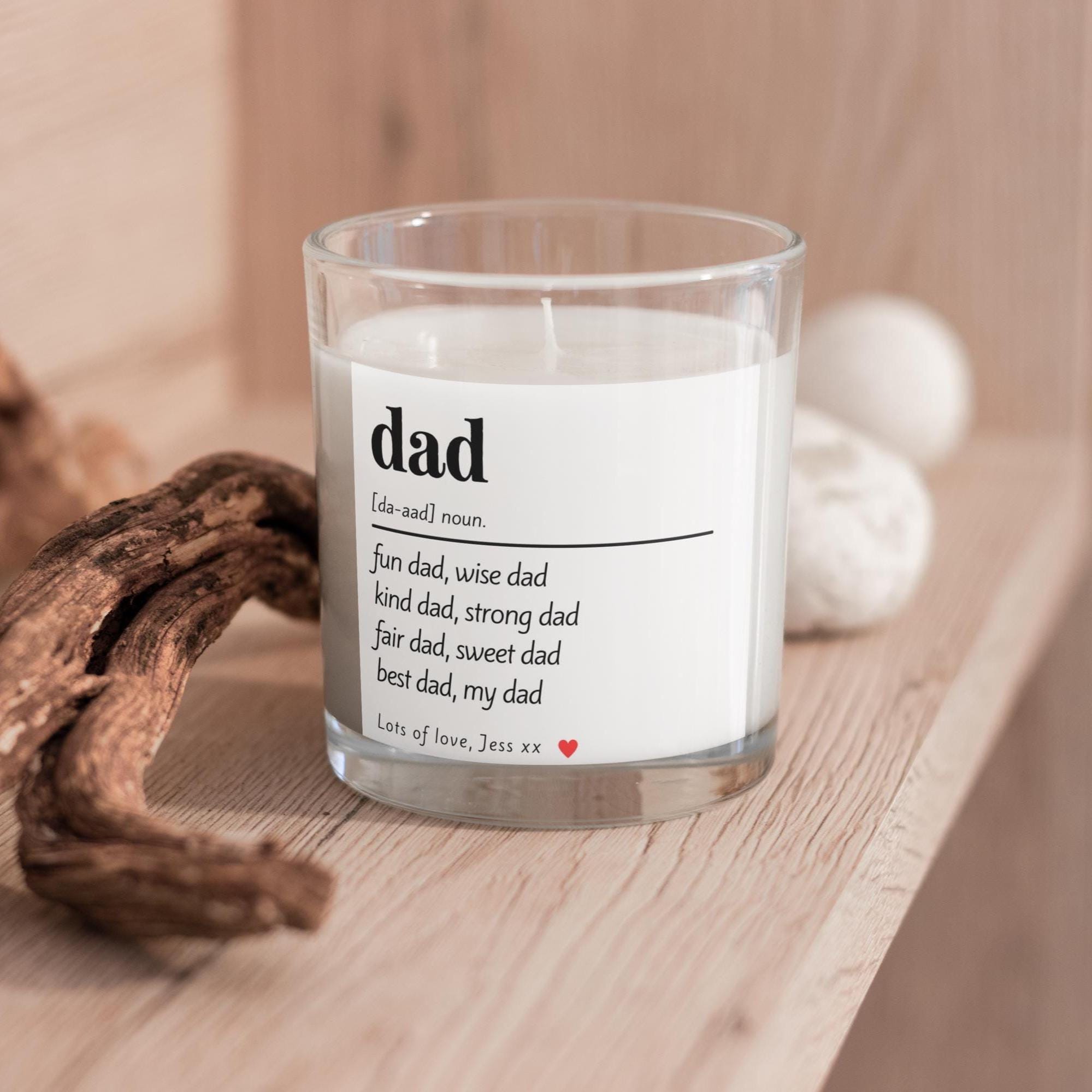 Dad Noun Message Personalised Candle | Dad Appreciation Gifts | Dad Birthday | Thank You Dad Gift | From Son | From Daughter | Any Message Etsy