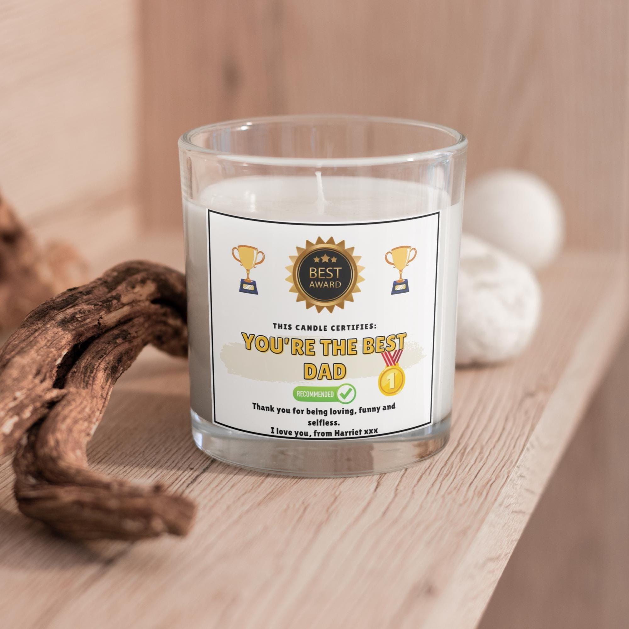 Novelty Best Dad Award Personalised Candle Gift | Funny Gift for Dad | Dad Appreciation | Dad Birthday | Father's Day | Best Dad Message Etsy