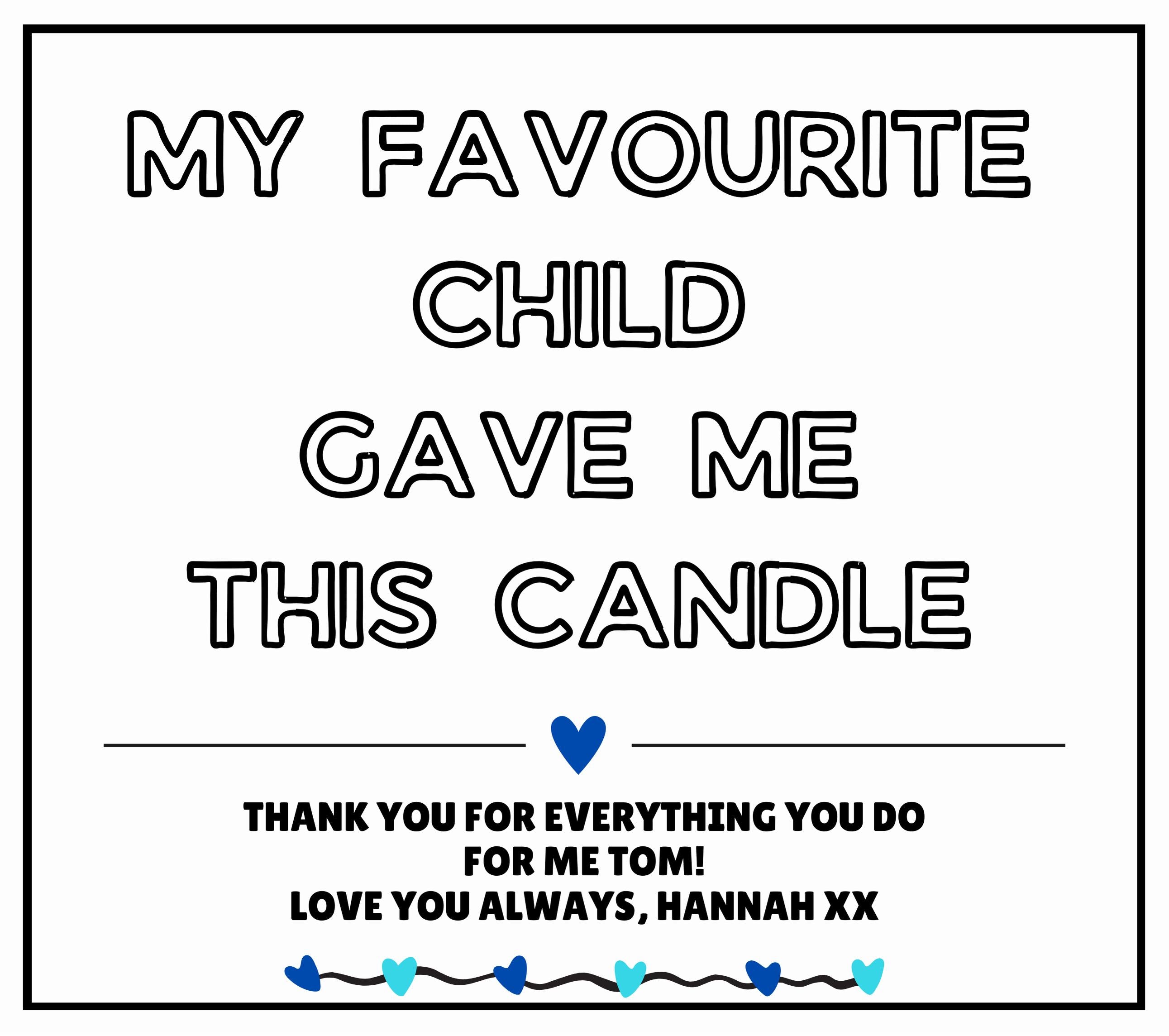 My Favourite Child Gave Me This Candle | Gifts for Dad | Dad Message Candle | Best Dad Gift | Favourite Son Daughter | Funny Dad Candle Gift Etsy