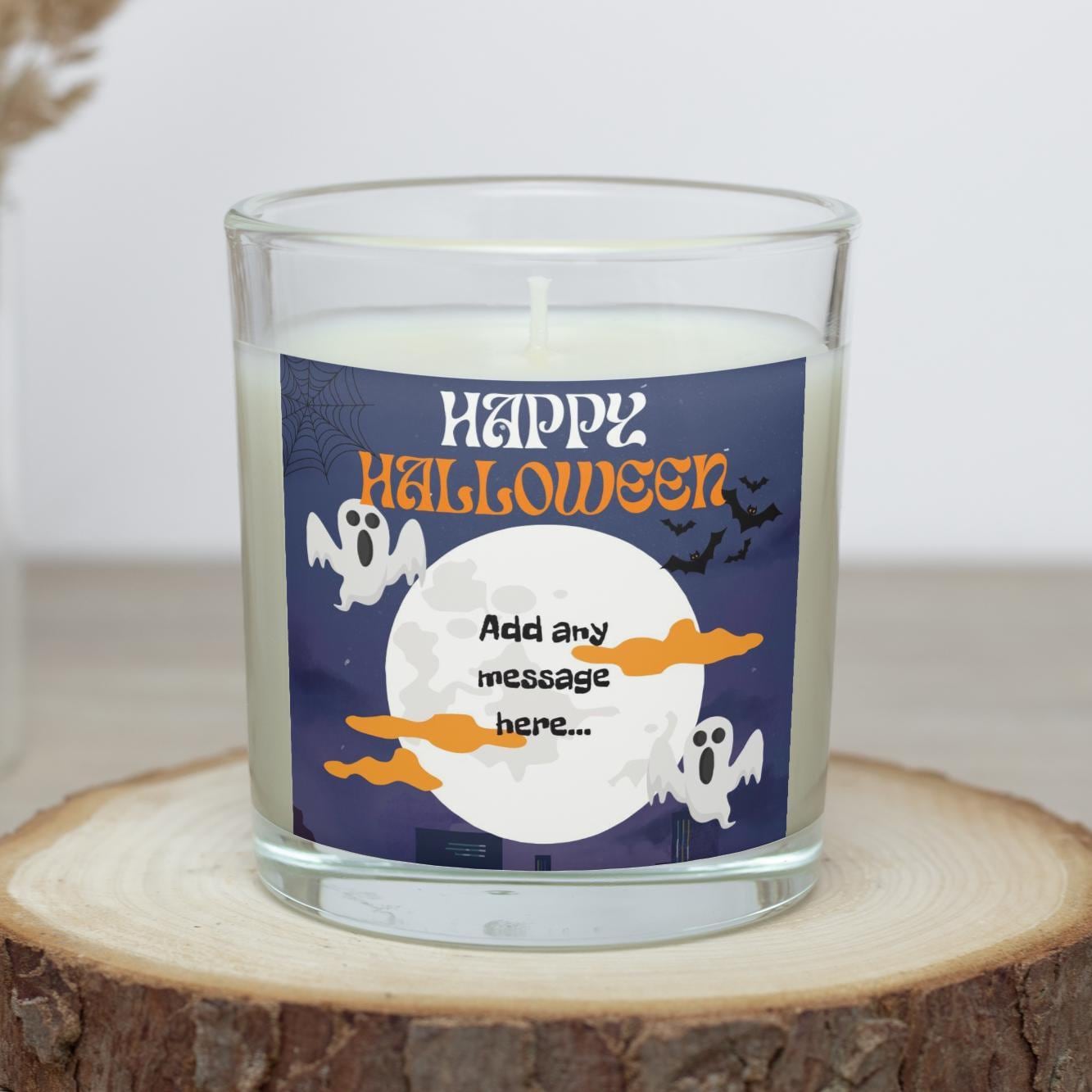 Happy Halloween Message Personalised Candle | Halloween Decorations | Halloween Custom Message | Party Décor for Halloween | Spooky Message Etsy