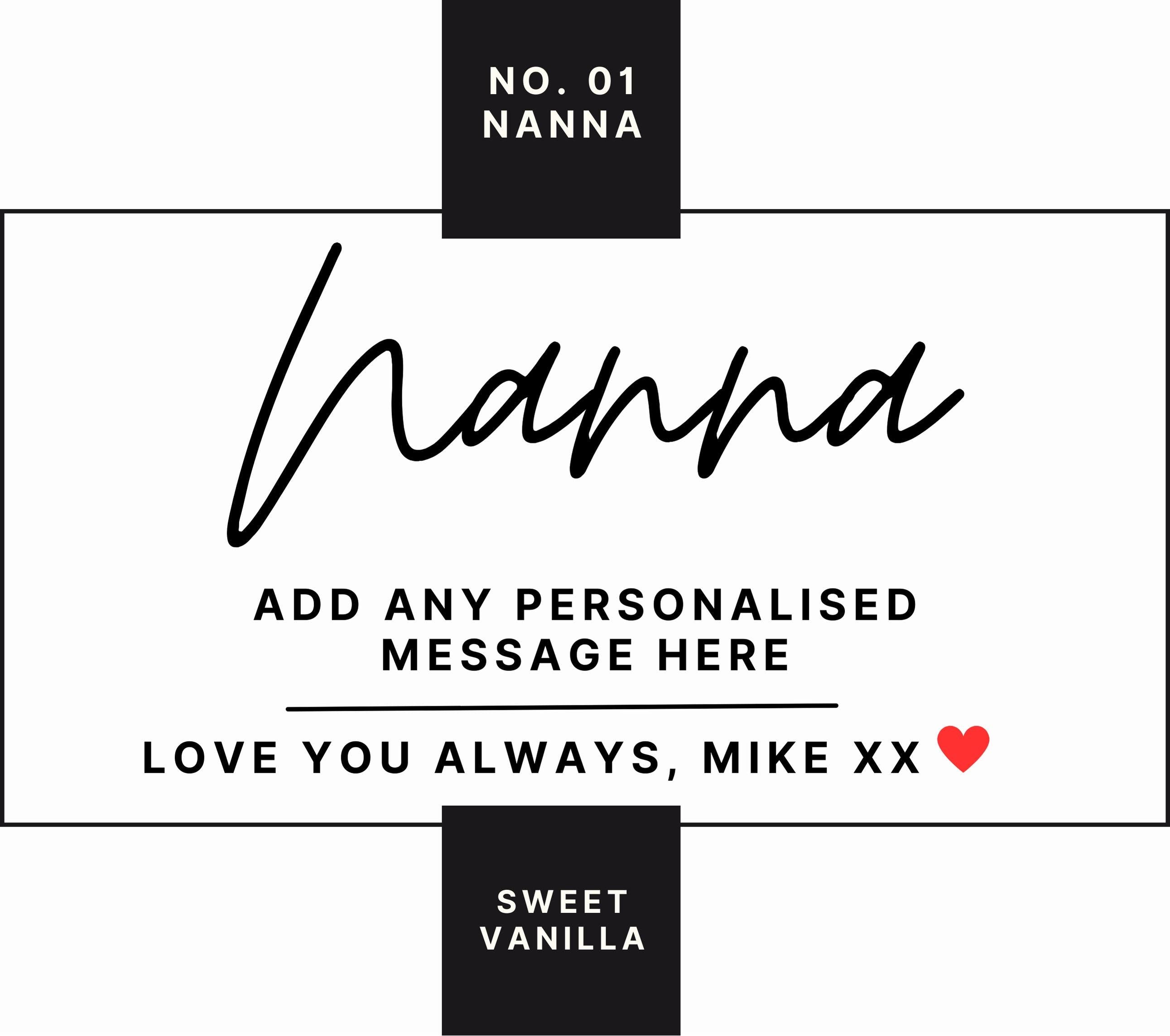 Nanna Personalised Candle Gift | Number 1 Nanna Gift | Nanna Grandma Appreciation Gift | From Grandson | From Granddaughter | Message Candle Etsy