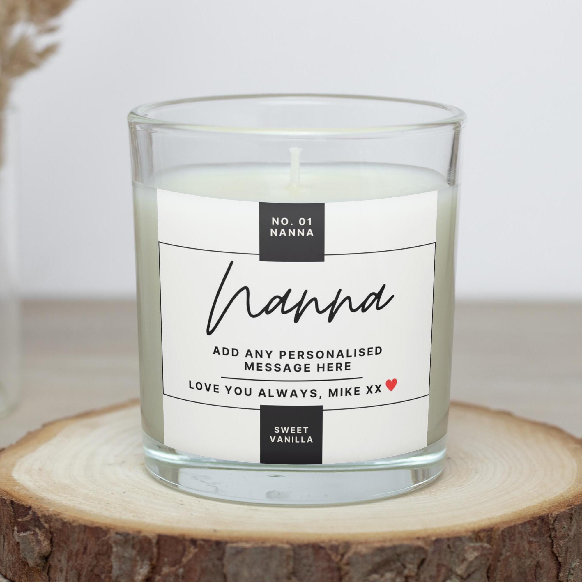 Nanna Personalised Candle Gift | Number 1 Nanna Gift | Nanna Grandma Appreciation Gift | From Grandson | From Granddaughter | Message Candle Etsy