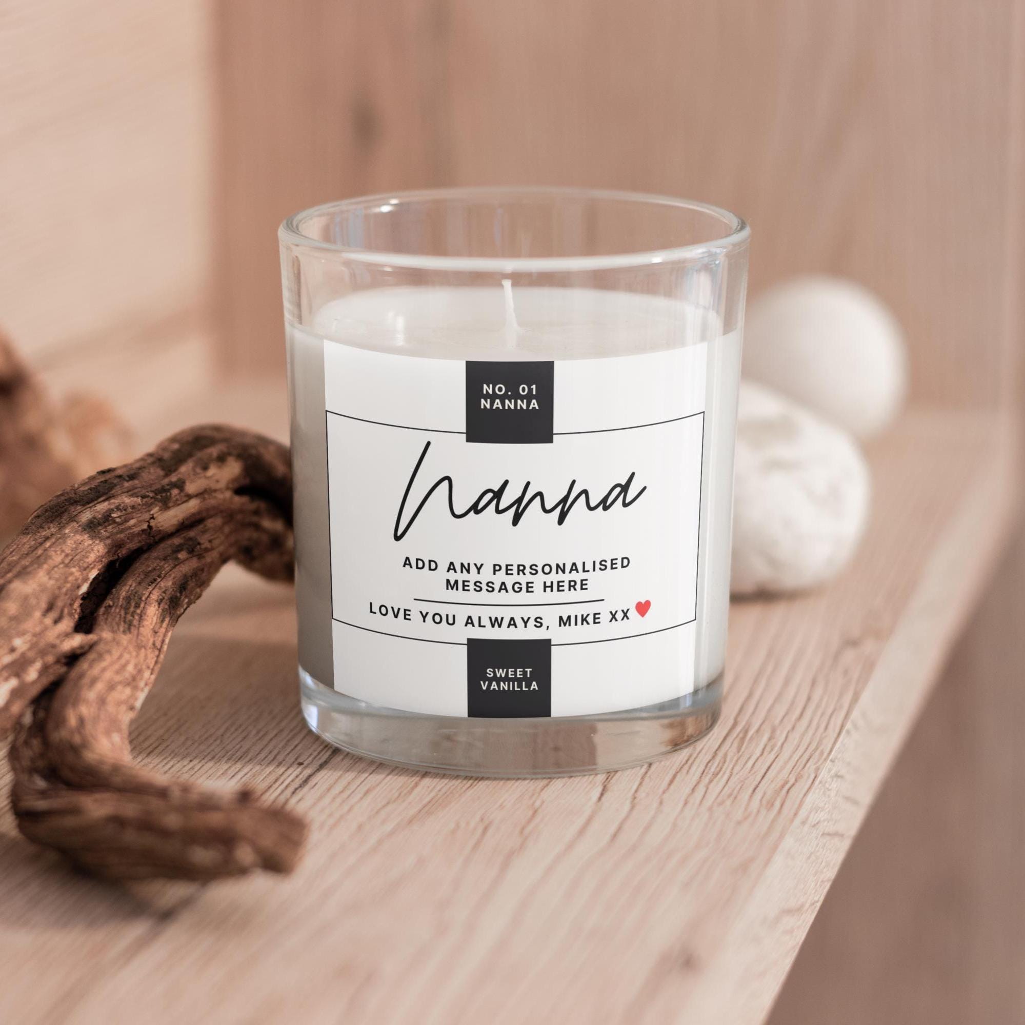Nanna Personalised Candle Gift | Number 1 Nanna Gift | Nanna Grandma Appreciation Gift | From Grandson | From Granddaughter | Message Candle Etsy