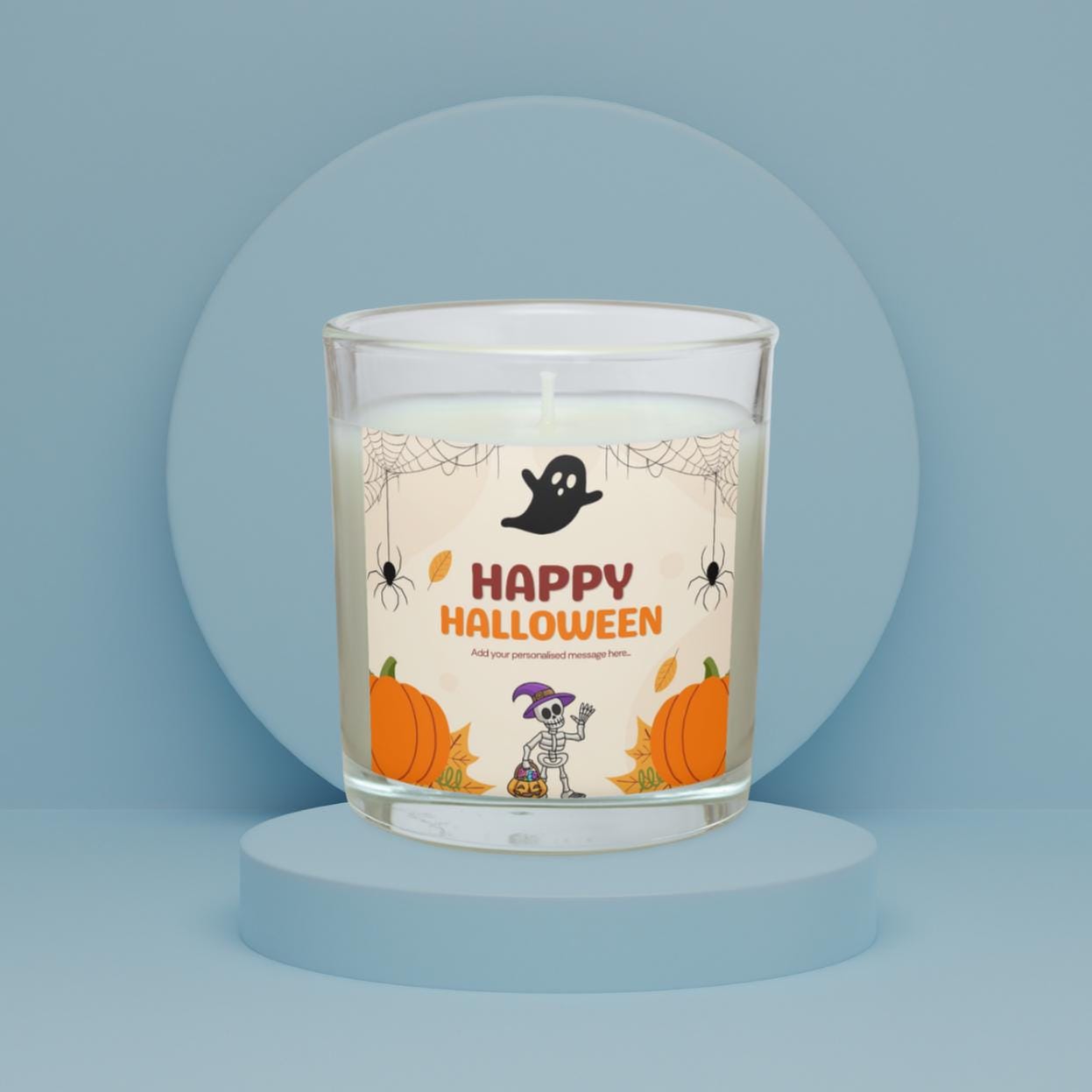 Happy Halloween Festive Personalised Candle | Halloween Décor | Halloween Message | Halloween Skeleton | Funny Halloween Message Gift Ideas Etsy