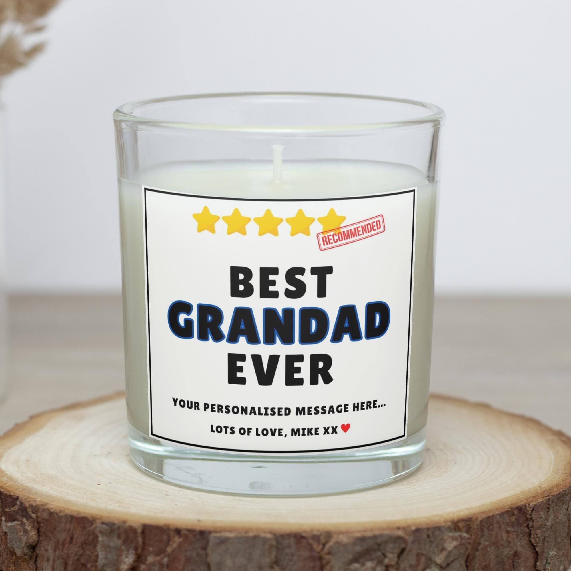 Best Grandad Ever Personalised Candle Gift | Novelty Grandad Message Gift | Grandad Appreciation | Thank You Grandad Gift | 5 Star Grandad Etsy