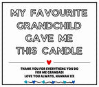 Favourite Grandchild Personalised Candle Gift | Novelty Grandad Gift | Funny Gift for Grandad | Gift from Grandkids | Thank You Grandad Gift Etsy