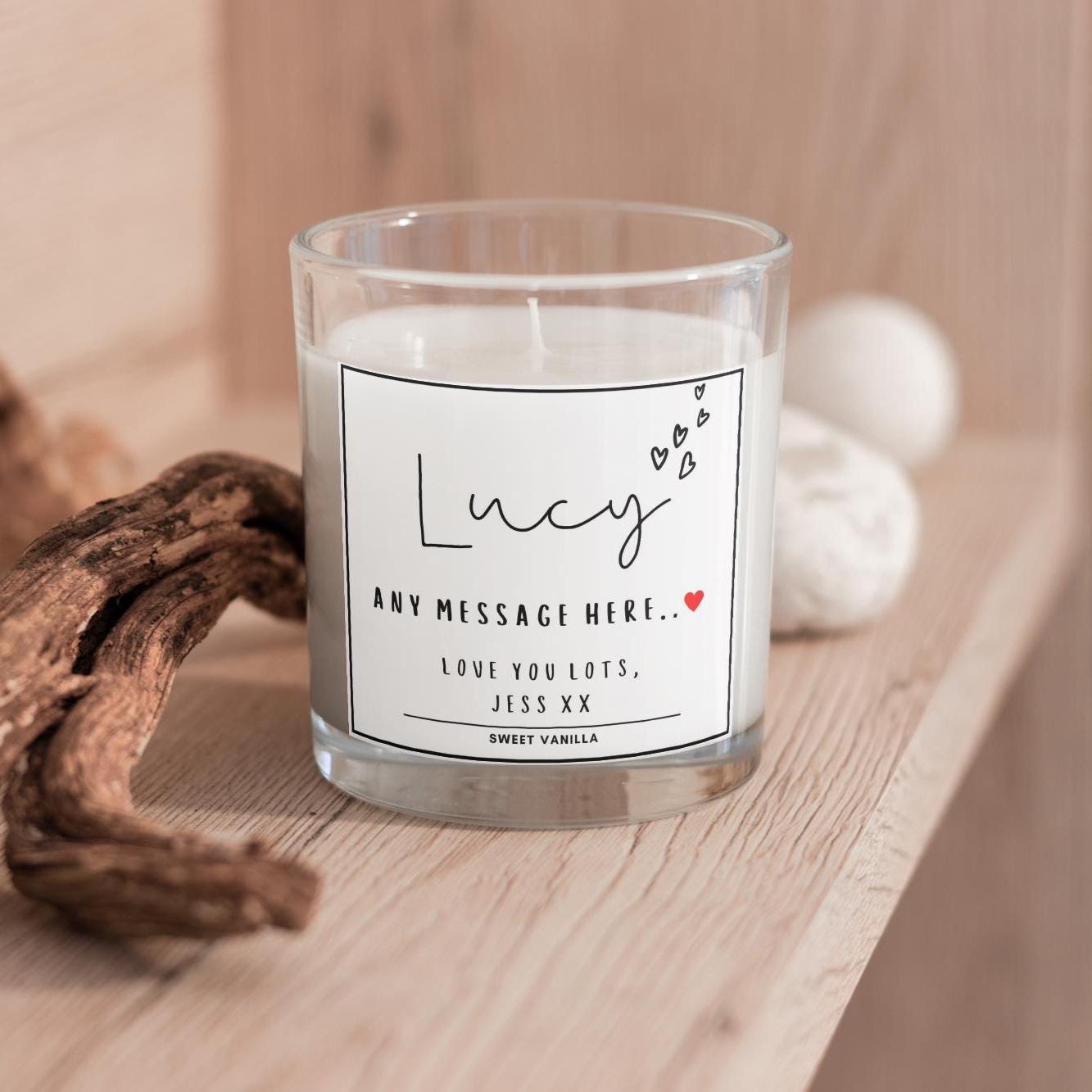 Personalised Name And Heart Candle, Gifts For Her, Best Friend Gift, Girlfriend Gift, Gift For Wife, Name Message Candle, Custom Text Candle Etsy