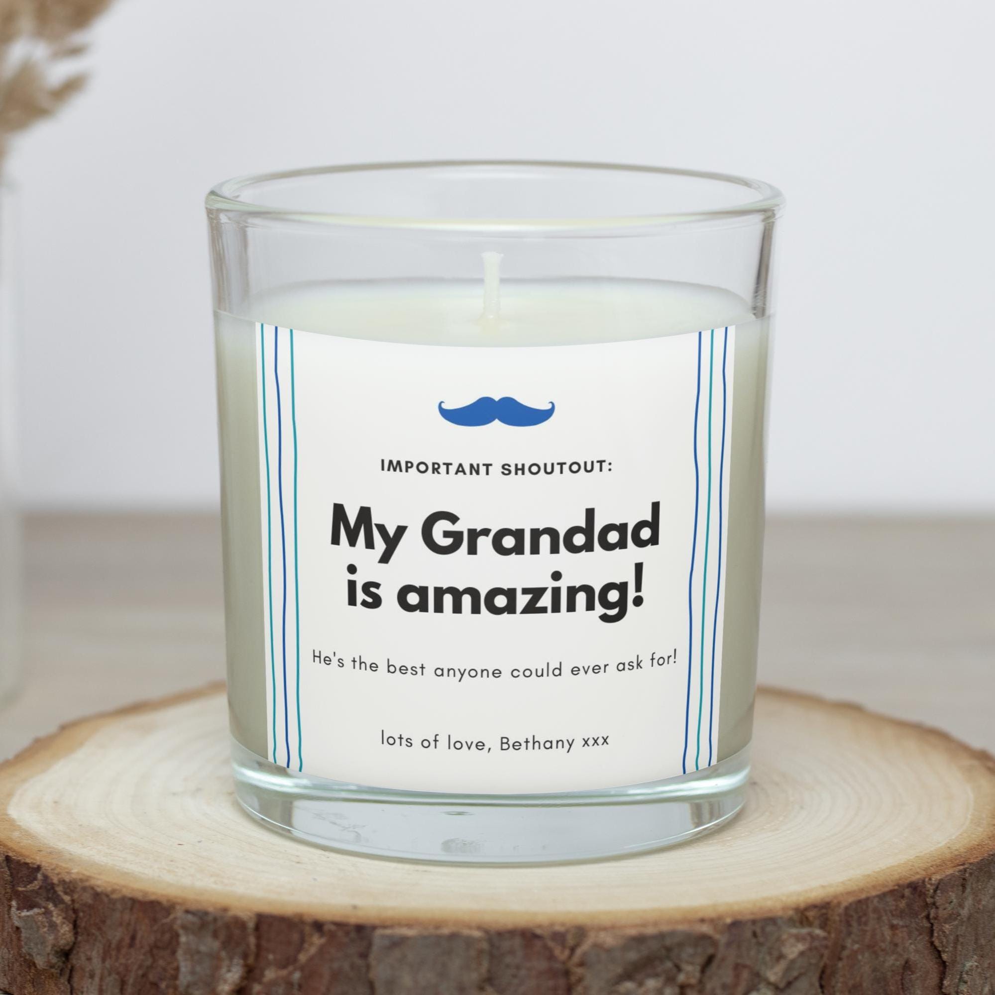 My Grandad is Amazing Personalised Candle Gift | From Grandkids Gift | Grandad Appreciation Gift | Grandad Thank You | Grandad Message Gifts Etsy
