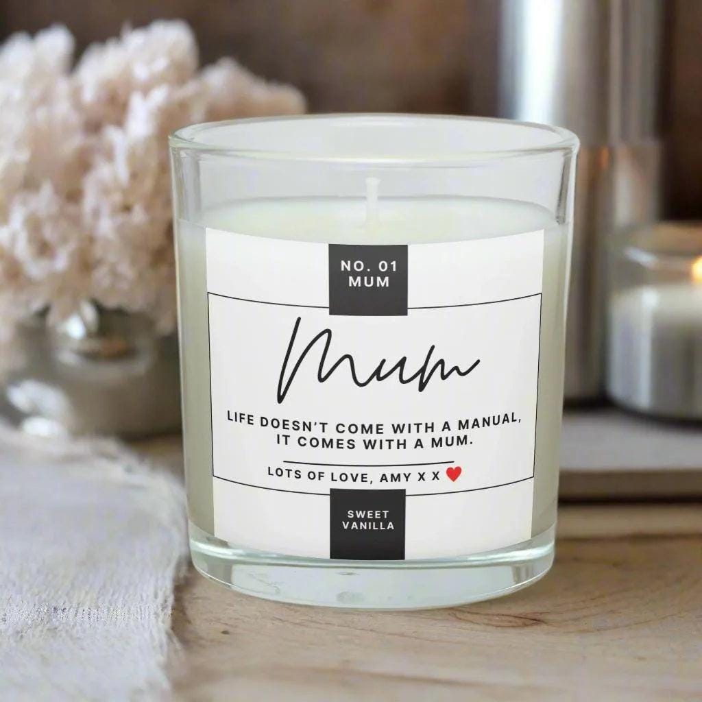 Number 1 Mum Personalised Candle | Number One Mum Gift | Best Mum Gifts | No.01 Mum | Mum Birthday Gifts | Mum Christmas Gift | Mother's Day Etsy