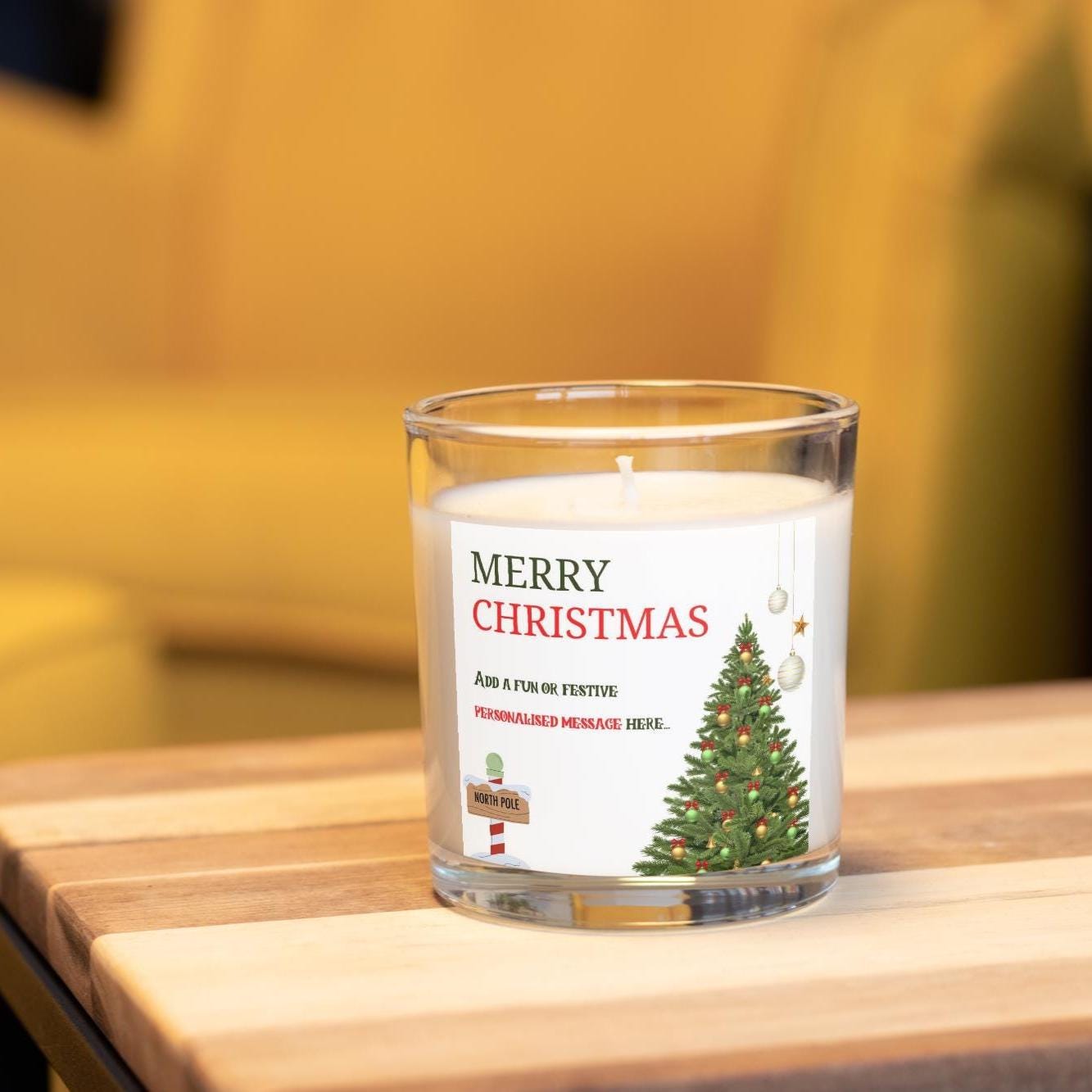 Merry Christmas Tree Candle | Personalised Candle | Christmas Gift | Festive Decorations | Christmas Candle | Custom Christmas Message Gifts Etsy