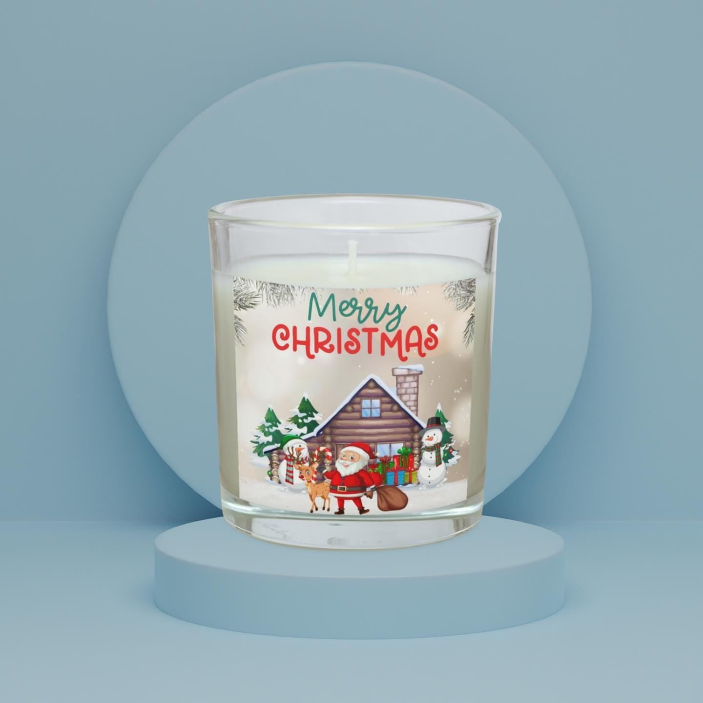 Festive Merry Christmas Scene Personalised Candle | Christmas Gifts | Christmas Home | Festive Decorations | Personalised Christmas Message Etsy