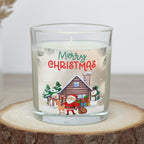 Festive Merry Christmas Scene Personalised Candle | Christmas Gifts | Christmas Home | Festive Decorations | Personalised Christmas Message Etsy