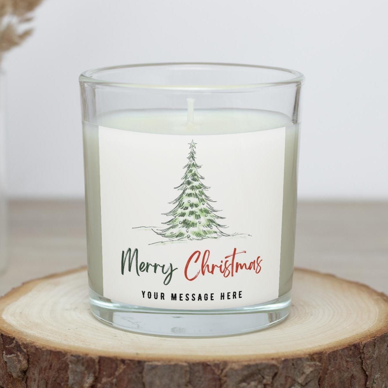 Festive Merry Christmas Tree Candle | Personalised Candle | Christmas Tree Gift | Festive Merry Christmas Candle | Custom Christmas Message Etsy