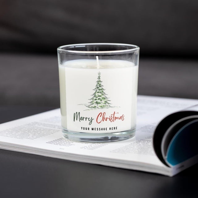 Merry Christmas Candle – Personalised Festive Tree Design