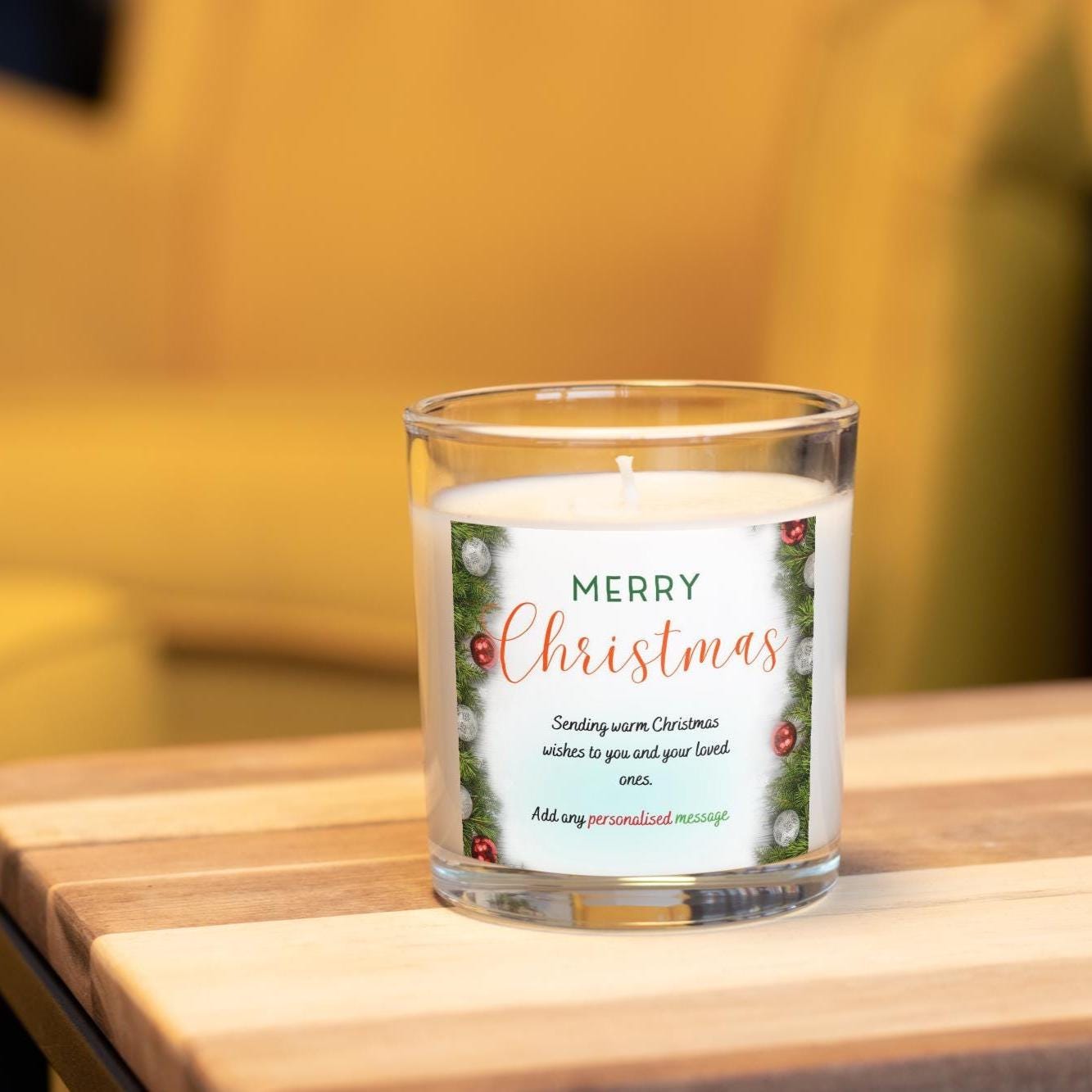 Merry Christmas Message Candle | Personalised Candle | Personalised Christmas Message Gift | Secret Santa Gift | Name and Message Candle Etsy