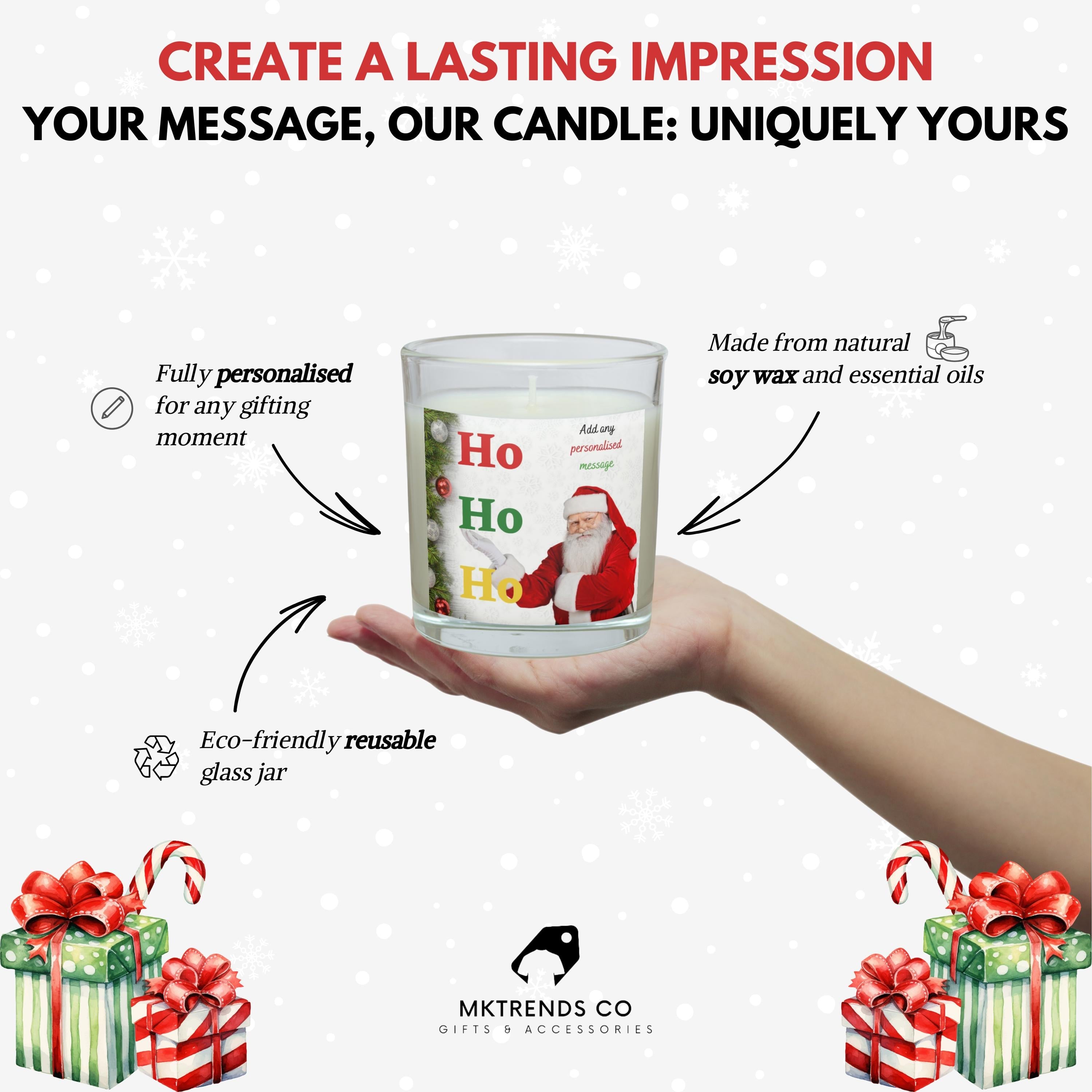 Ho Ho Ho Santa Message Personalised Candle | Christmas Message Gift | Secret Santa Gift | Festive Decoration | Funny Santa Christmas Message Etsy