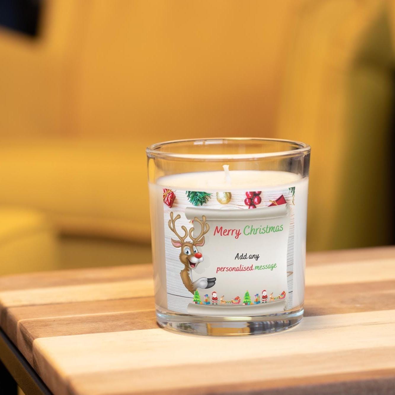 Reindeer Christmas Message Personalised Candle | Christmas Gift | Festive Reindeer Message | Personalised Message | Christmas Gift Message Etsy