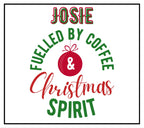 Fuelled By Coffee and Christmas Spirit Personalised Candle | Funny Gift | Secret Santa Work Gift | Secret Santa | Christmas Message Gift Etsy