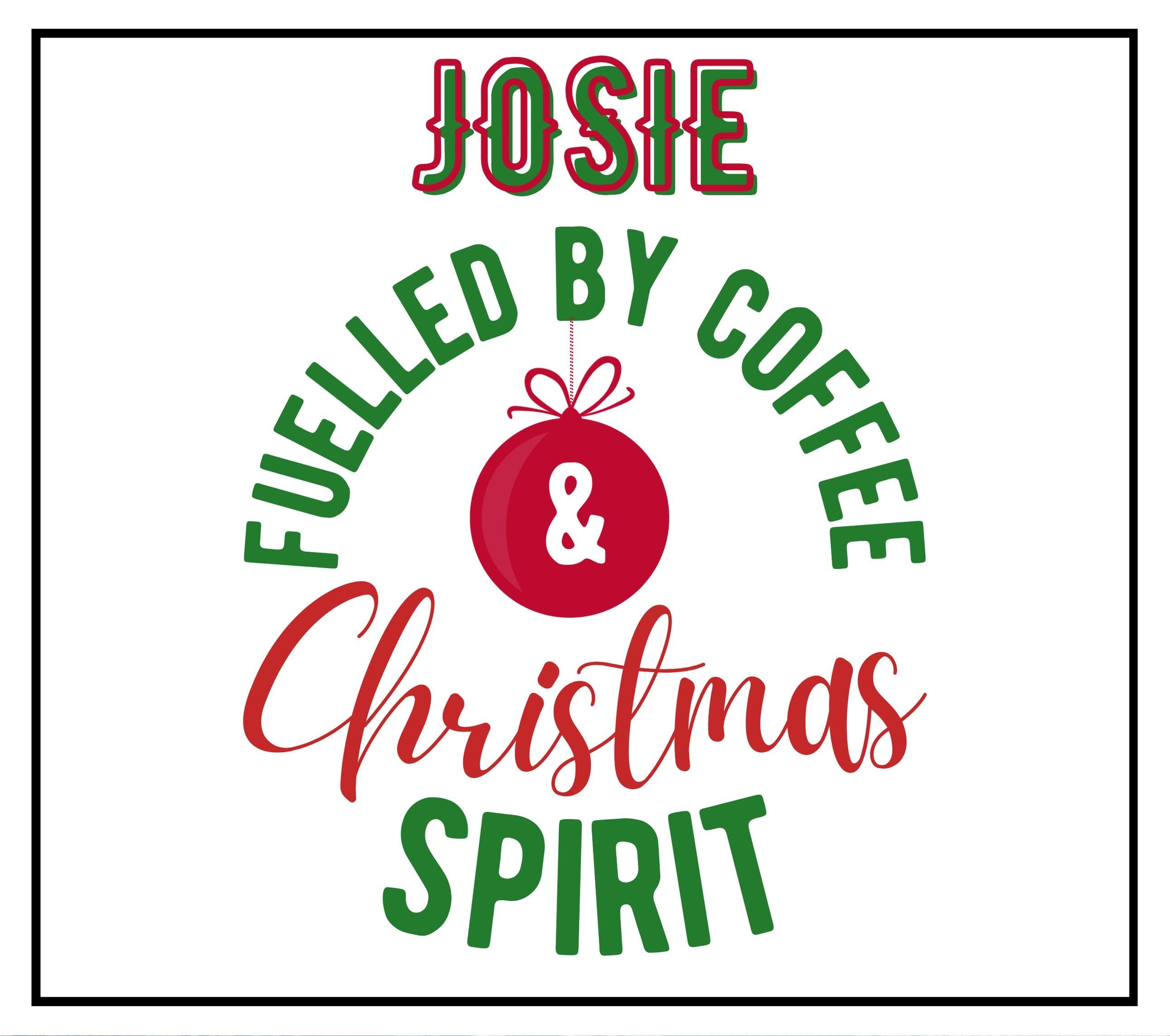 Fuelled By Coffee and Christmas Spirit Personalised Candle | Funny Gift | Secret Santa Work Gift | Secret Santa | Christmas Message Gift Etsy